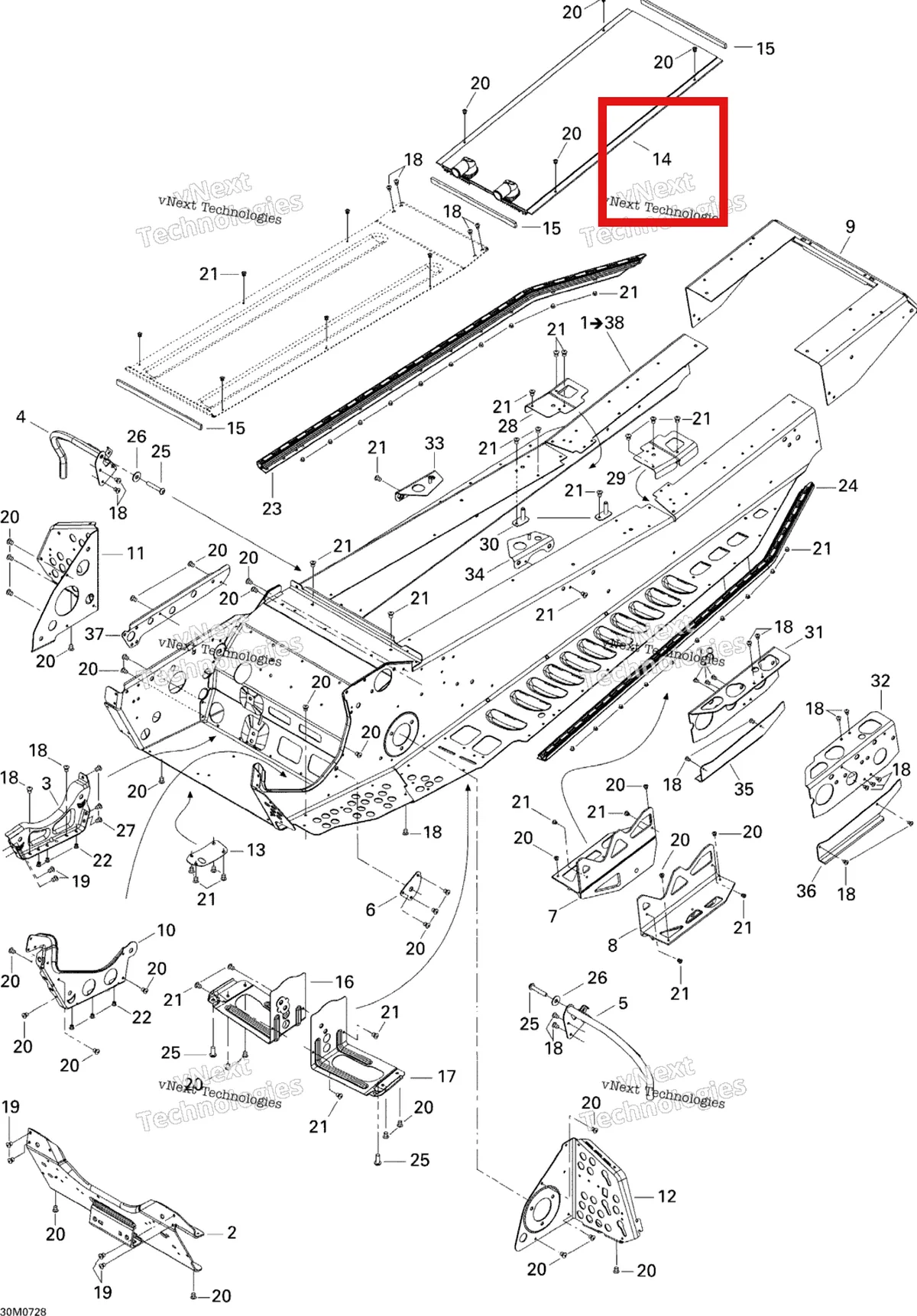 Деталь 518323730 на схеме узла 2007 Ski-Doo Summit X Frame
