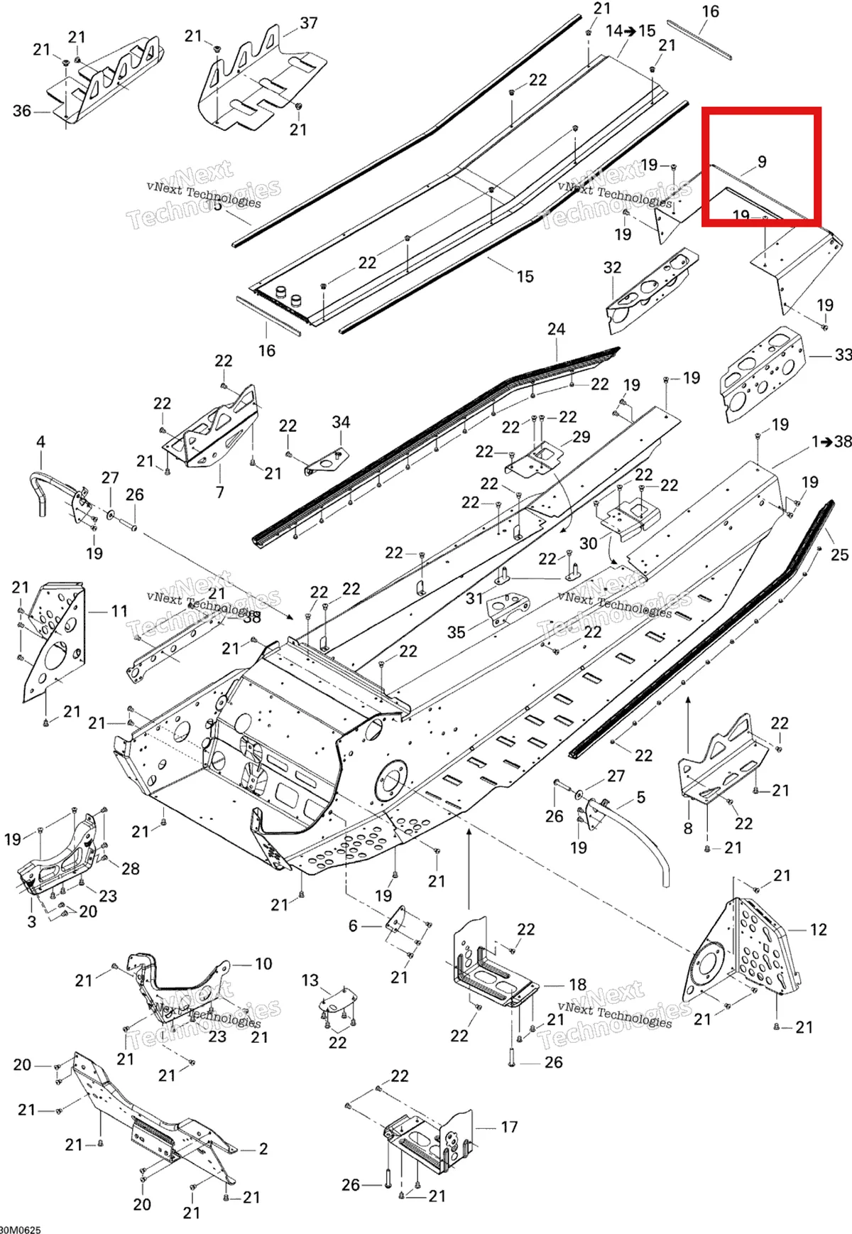 Деталь 518323734 на схеме узла 2006 Ski-Doo MX Z 600 HO SDI Renegade & Renegade X Frame