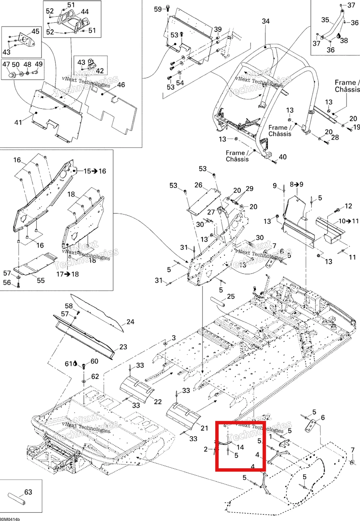 Деталь 518323783 на схеме узла 2004 Ski-Doo Elite 1500 1st Edition Frame - Accessories