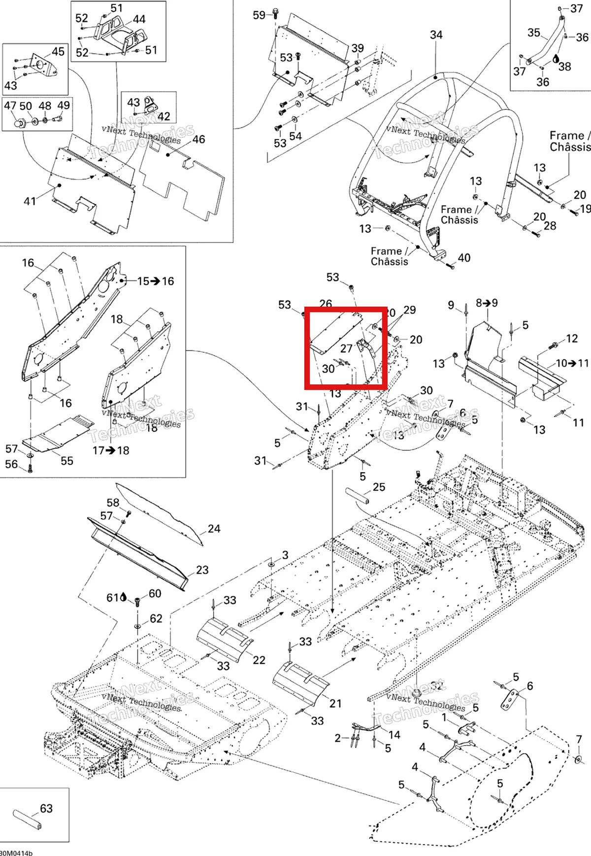 Деталь 518323795 на схеме узла 2004 Ski-Doo Elite 1500 1st Edition Frame - Accessories