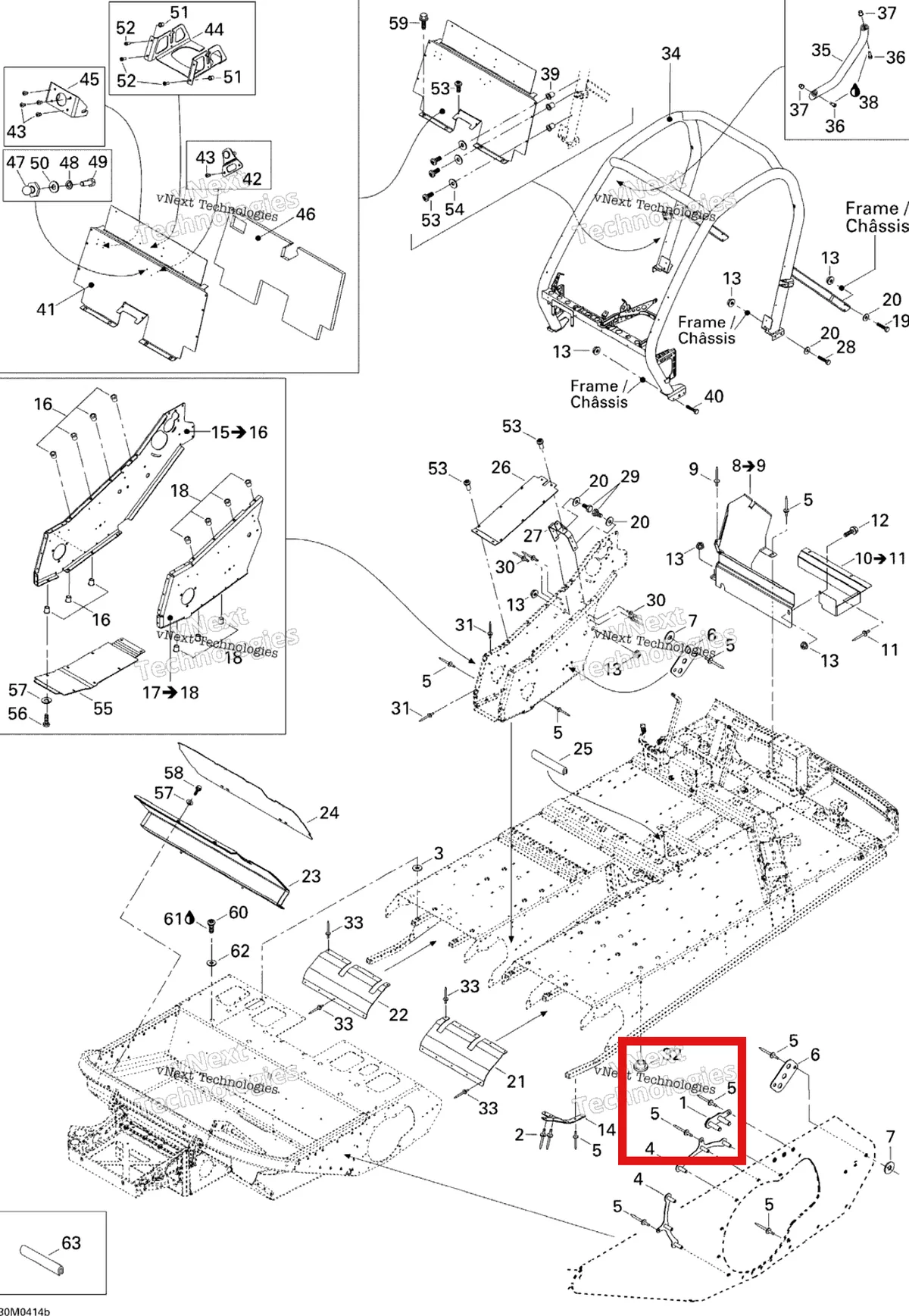 Деталь 518323837 на схеме узла 2004 Ski-Doo Elite 1500 1st Edition Frame - Accessories