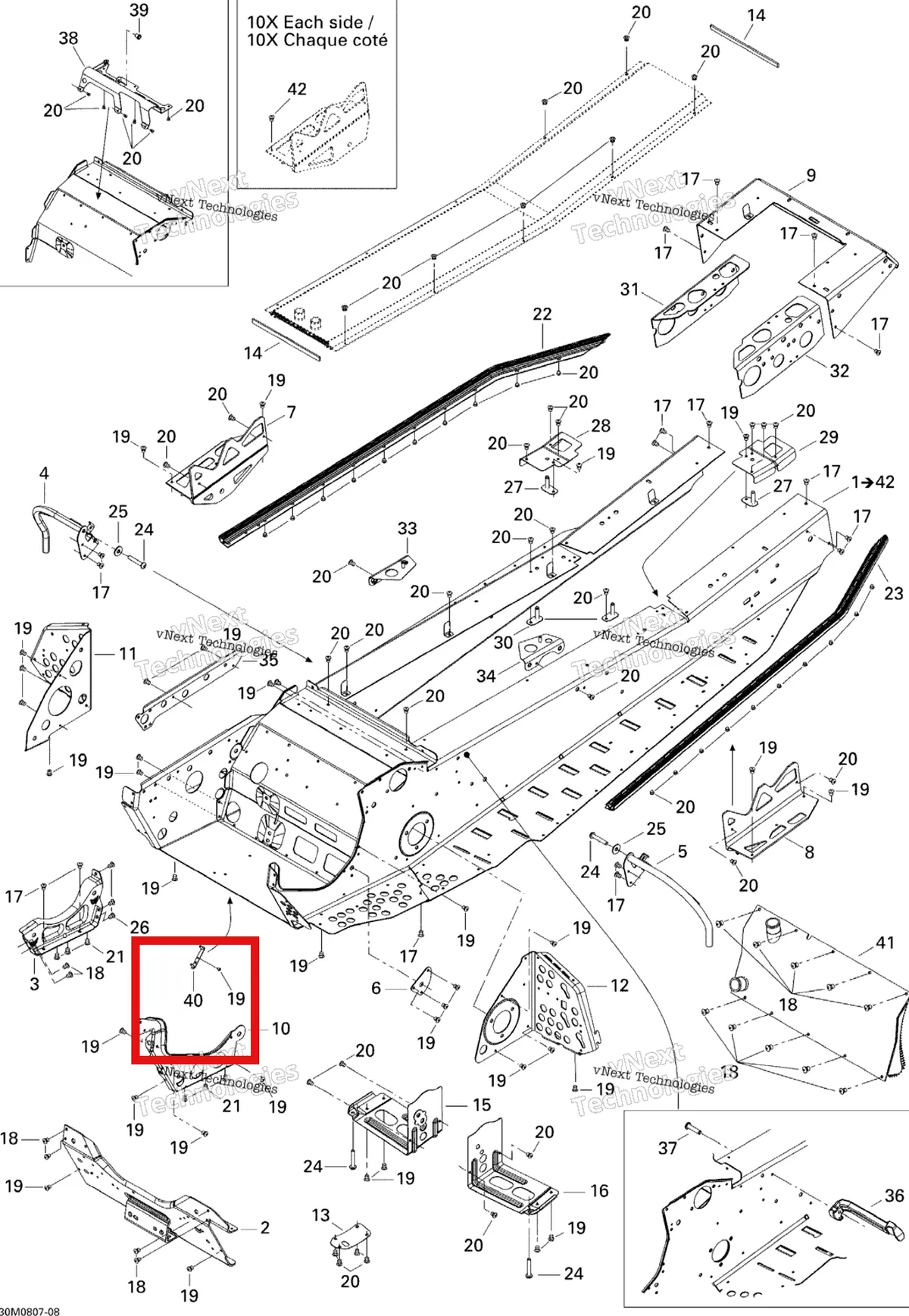 Деталь 518323896 на схеме узла 2008 Ski-Doo GTX LTD 600 HO SDI Frame Ltd