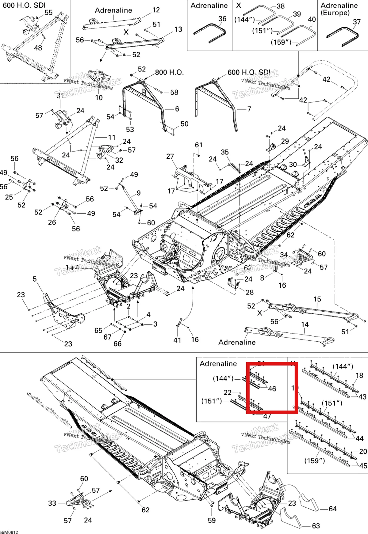 Деталь 518323902 на схеме узла 2006 Ski-Doo Summit 600 HO SDI, Adrenaline Frame And Components 600Ho