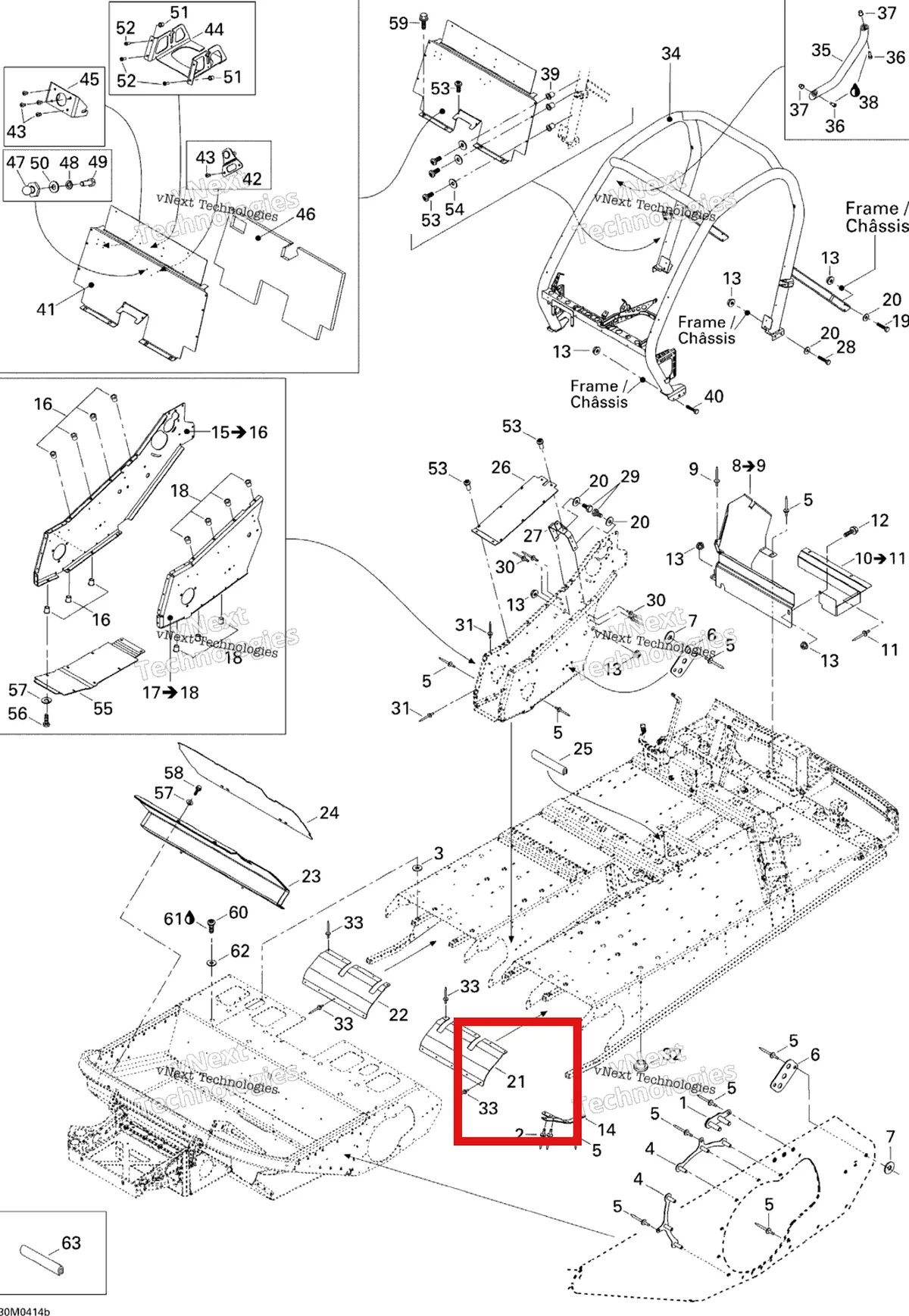 Деталь 518323909 на схеме узла 2004 Ski-Doo Elite 1500 1st Edition Frame - Accessories
