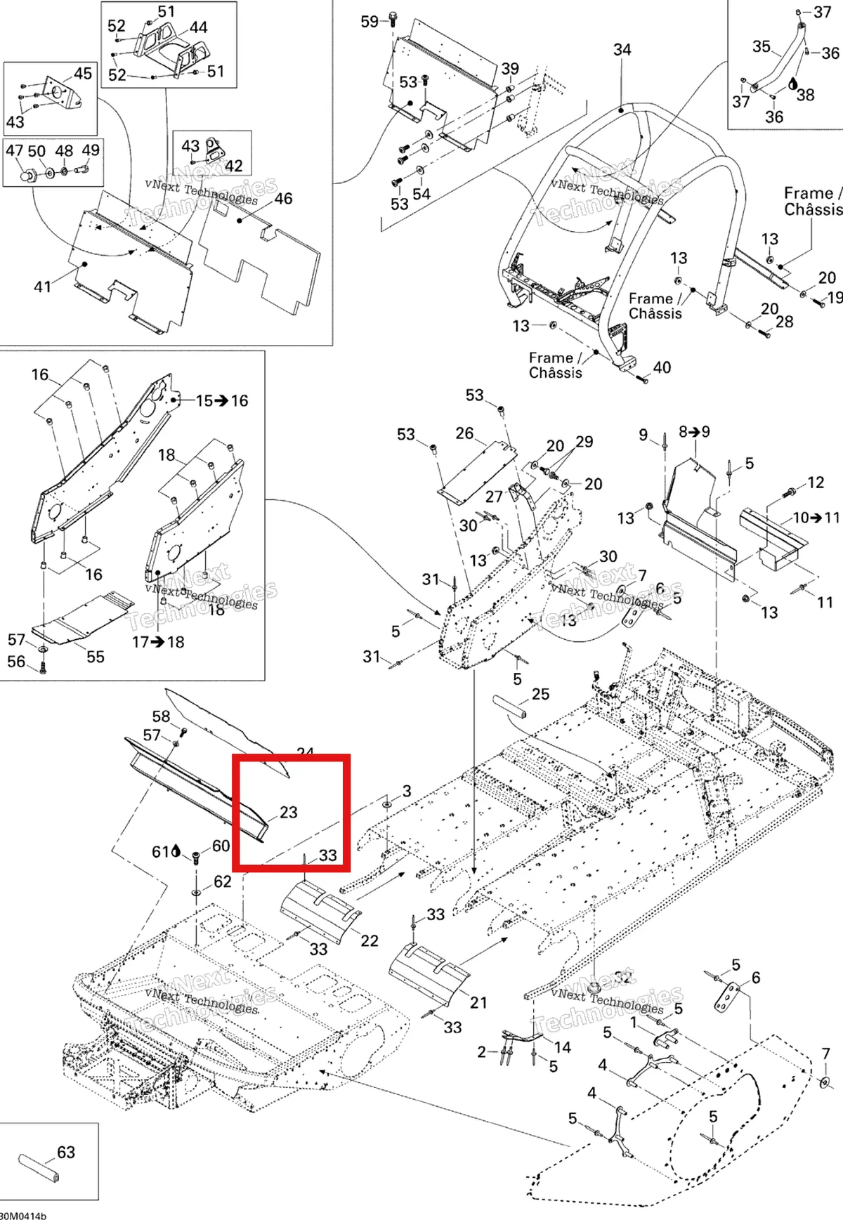 Деталь 518323941 на схеме узла 2004 Ski-Doo Elite 1500 1st Edition Frame - Accessories