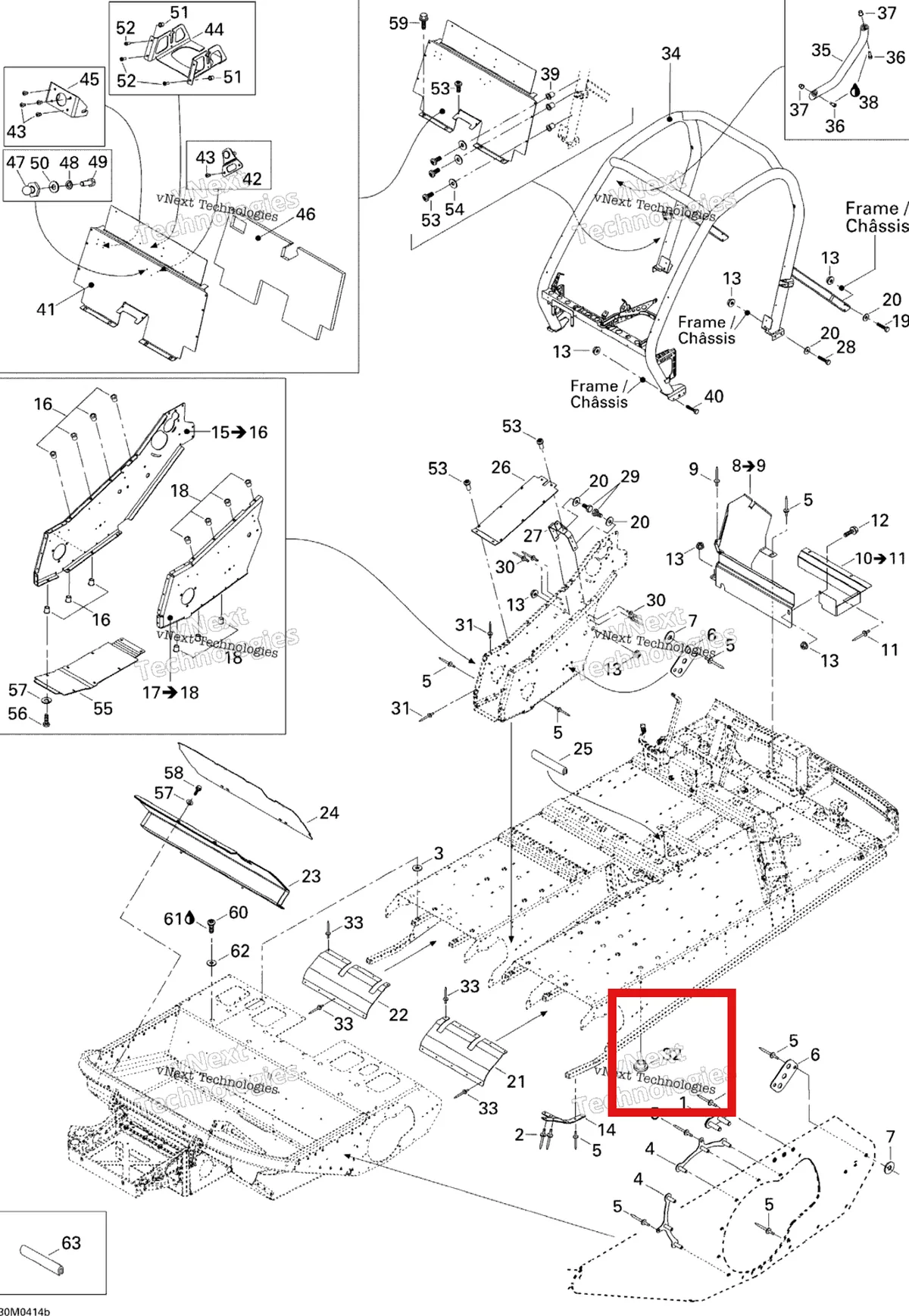 Деталь 518323977 на схеме узла 2004 Ski-Doo Elite 1500 1st Edition Frame - Accessories