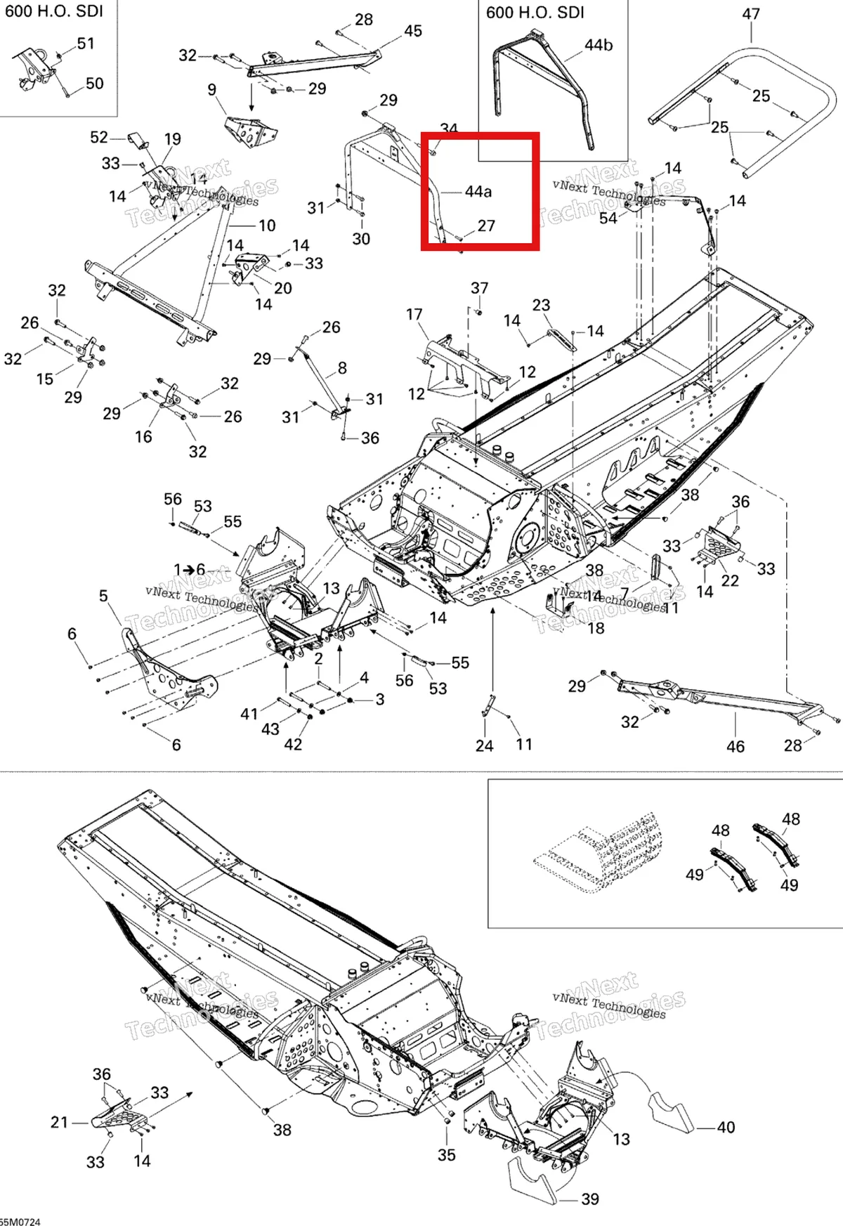Деталь 518323979 на схеме узла 2007 Ski-Doo MX Z XRS 800 HO PTEK Frame And Components 800
