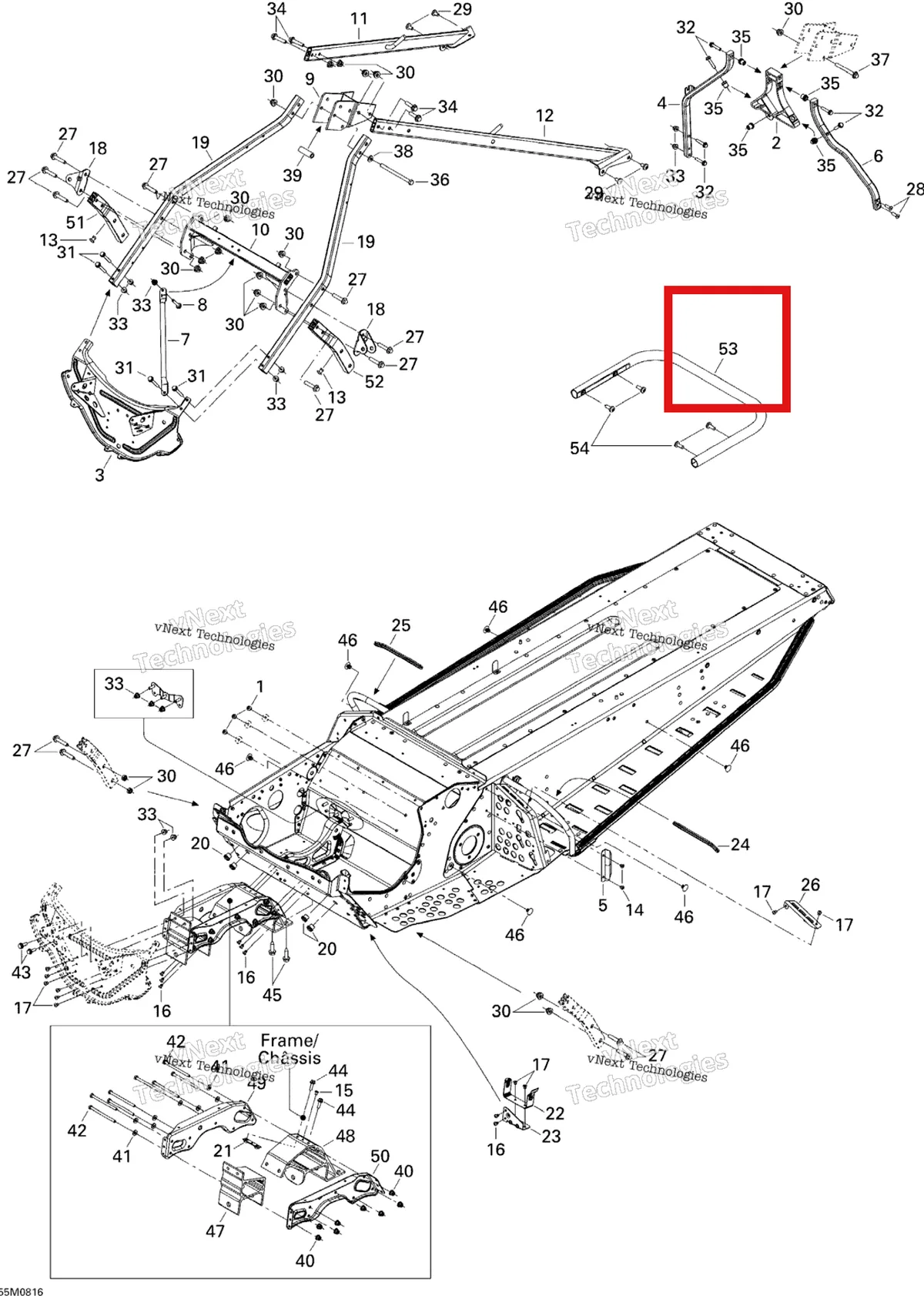 Деталь 518323992 на схеме узла 2008 Ski-Doo Freestyle PARK 550F Frame And Components