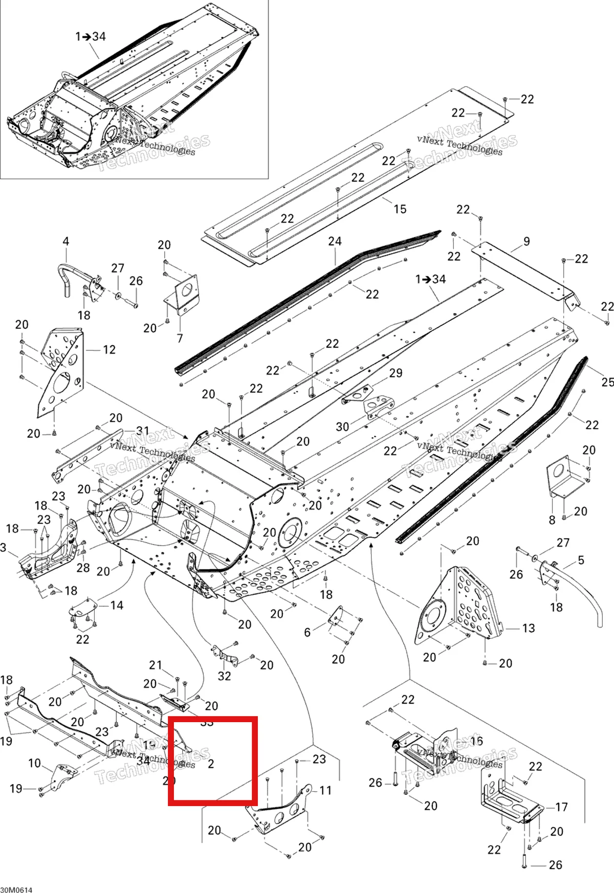 Деталь 518323994 на схеме узла 2006 Ski-Doo Freestyle 300F Frame