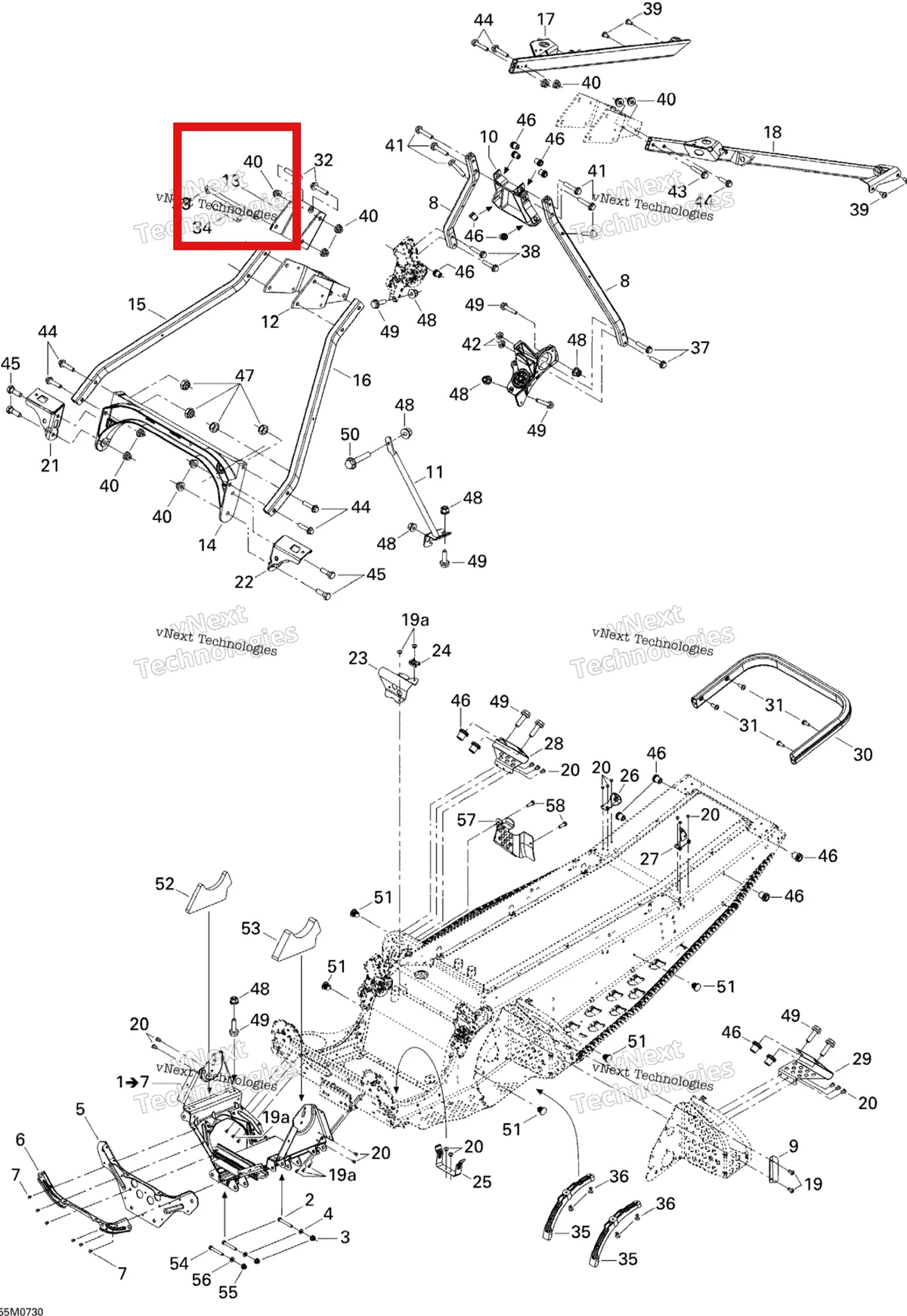 Деталь 518324046 на схеме узла 2007 Ski-Doo MACH Z Adrenaline Frame And Components