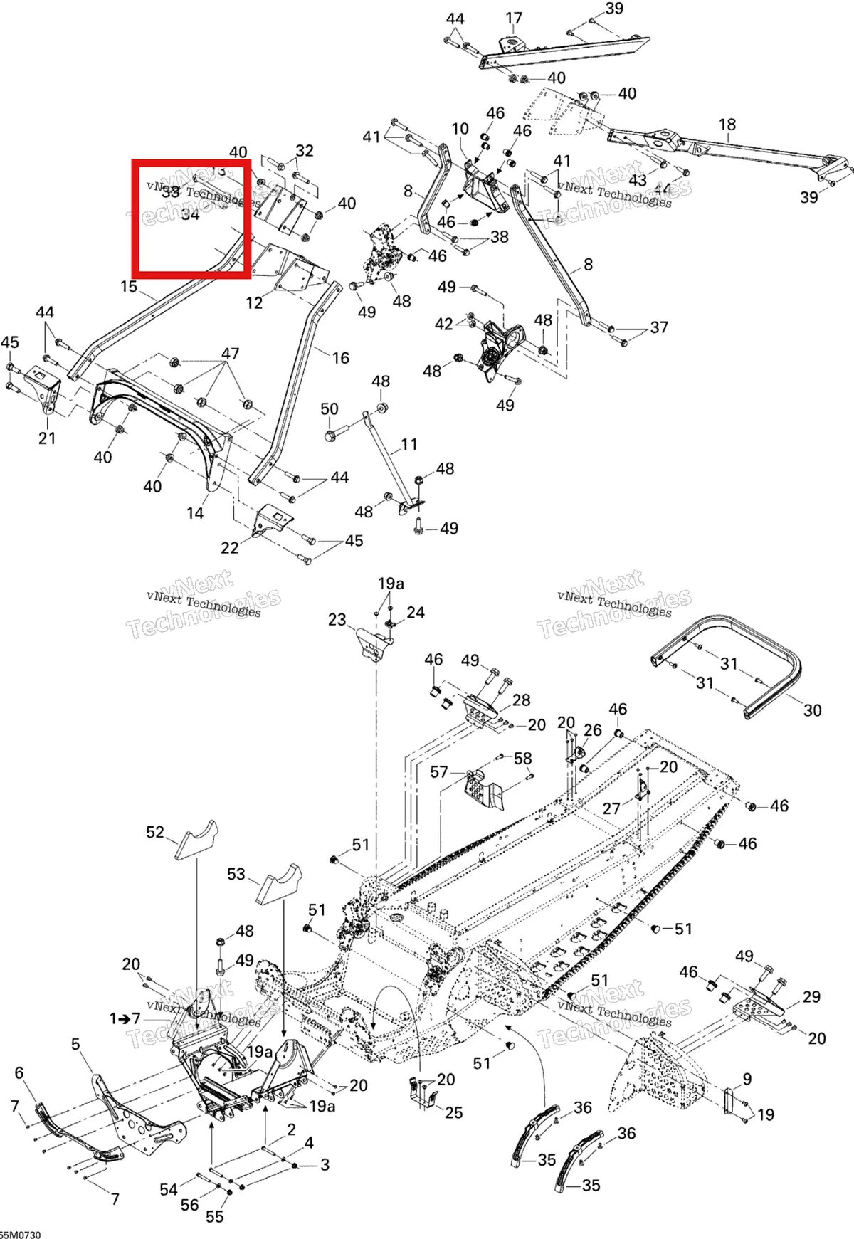 Деталь 518324048 на схеме узла 2007 Ski-Doo MACH Z Adrenaline Frame And Components