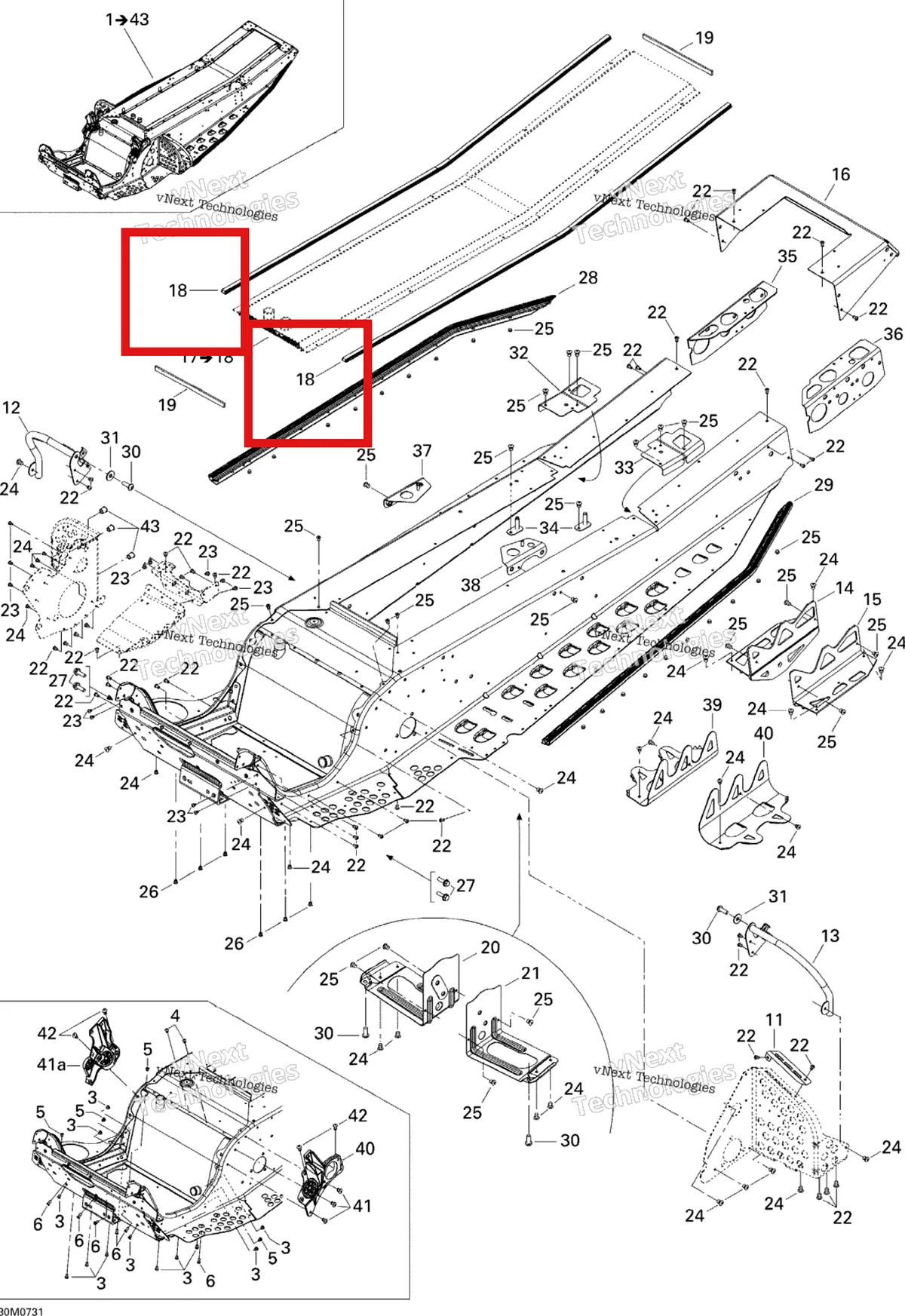 Деталь 518324068 на схеме узла 2007 Ski-Doo MX Z 1000 SDI Renegade RT Frame