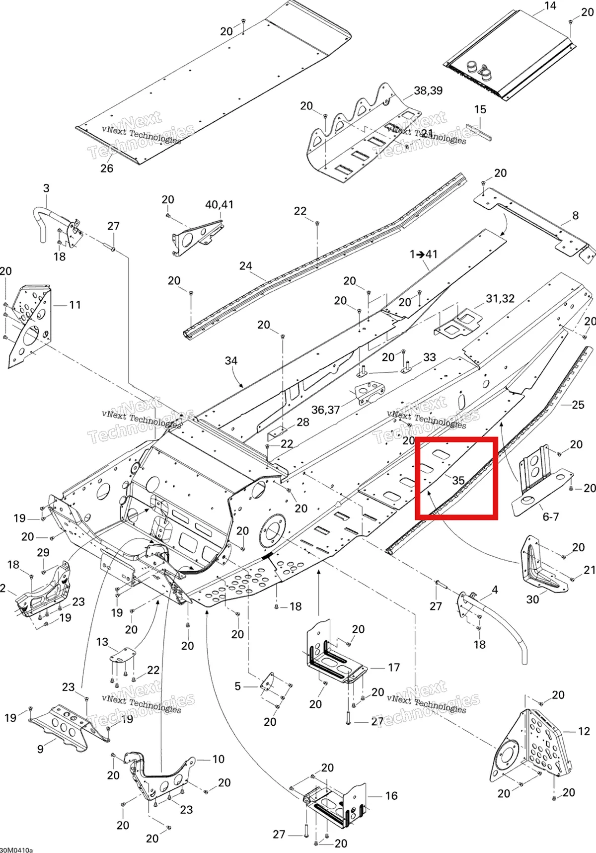 Деталь 518324095 на схеме узла 2004 Ski-Doo MX Z X 440 Racing Frame