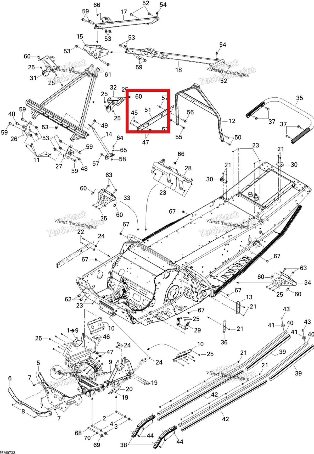 Деталь 518324096 на схеме узла 2007 Ski-Doo MX Z 440X Racing Frame And Components