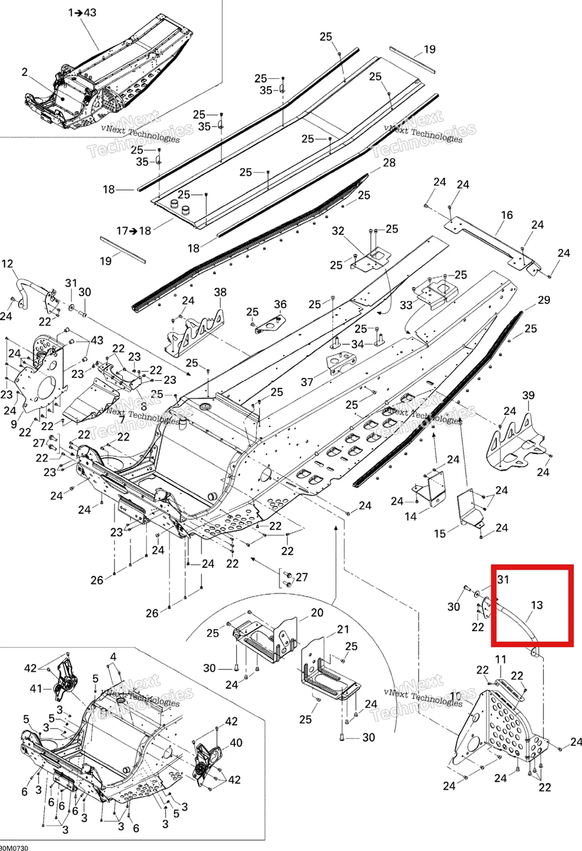 Деталь 518324097 на схеме узла 2007 Ski-Doo MACH Z Adrenaline Frame
