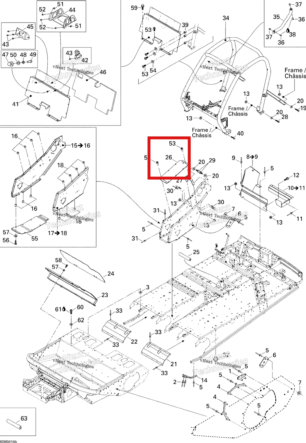 Деталь 518324128 на схеме узла 2004 Ski-Doo Elite 1500 1st Edition Frame - Accessories