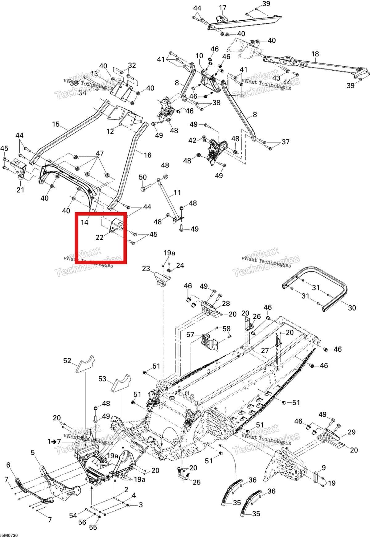 Деталь 518324150 на схеме узла 2007 Ski-Doo MACH Z Adrenaline Frame And Components