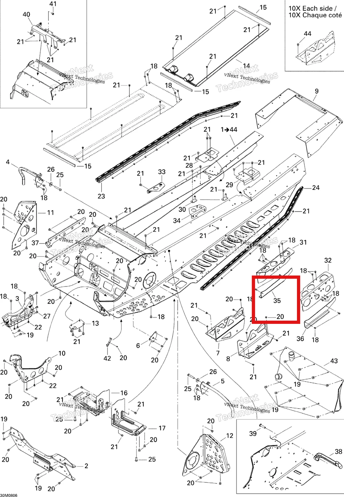 Деталь 518324185 на схеме узла 2008 Ski-Doo Summit Adrenaline 600HO SDI Frame