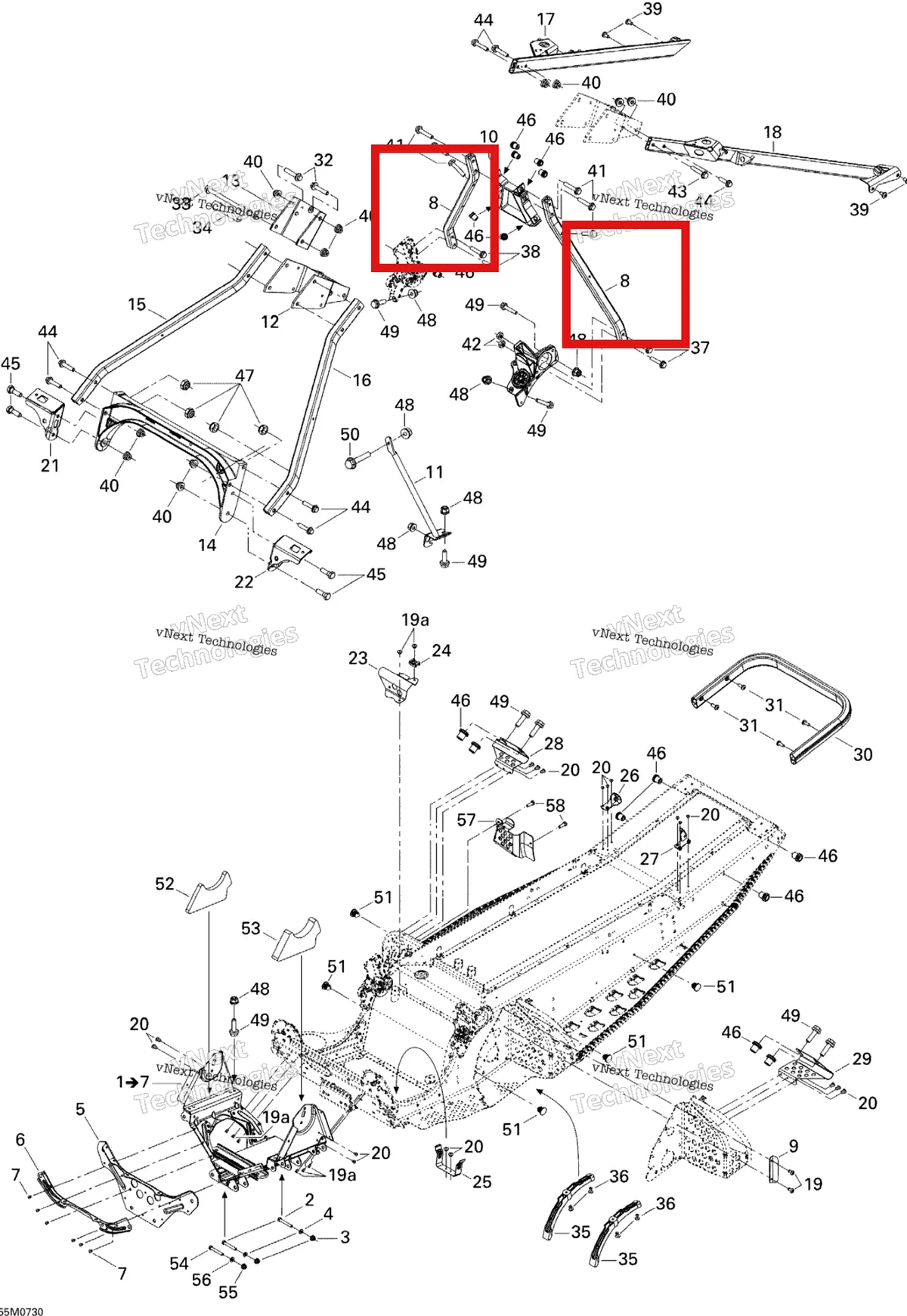 Деталь 518324228 на схеме узла 2007 Ski-Doo MACH Z Adrenaline Frame And Components