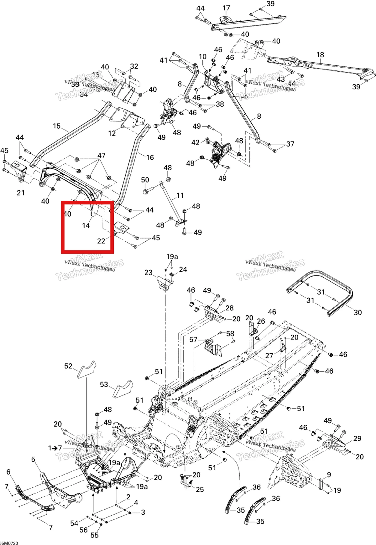 Деталь 518324265 на схеме узла 2007 Ski-Doo MACH Z Adrenaline Frame And Components