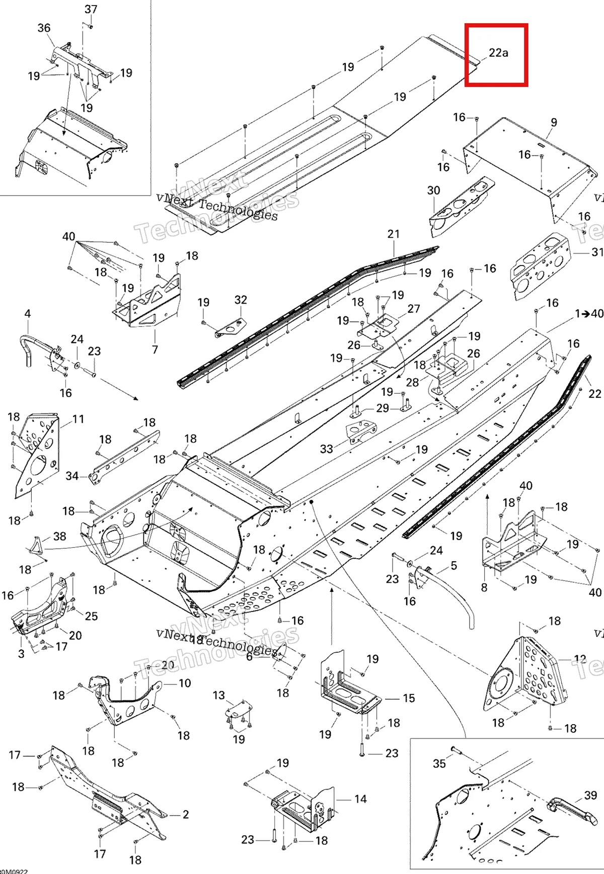 Деталь 518324273 на схеме узла 2009 Ski-Doo GTX Fan Frame
