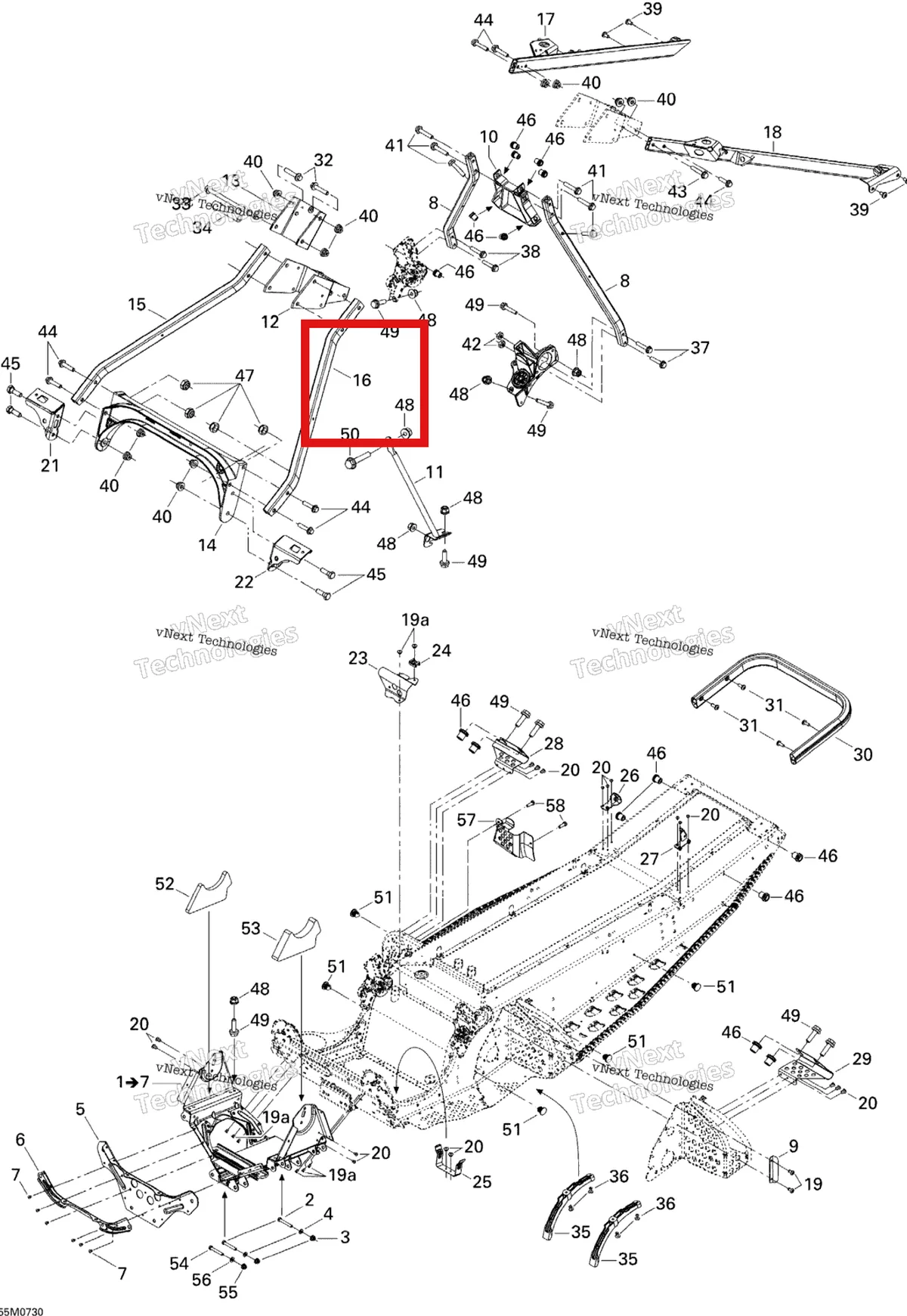 Деталь 518324286 на схеме узла 2007 Ski-Doo MACH Z Adrenaline Frame And Components