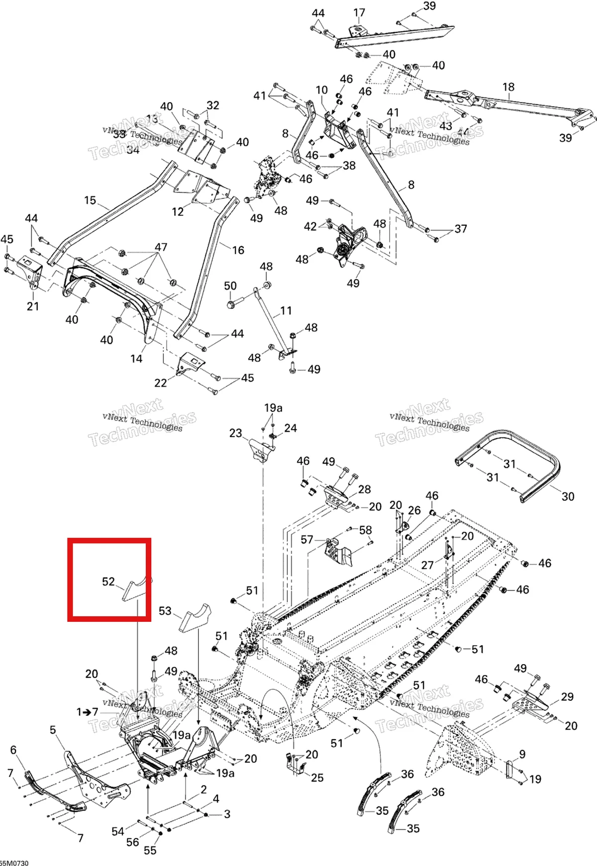 Деталь 518324372 на схеме узла 2007 Ski-Doo MACH Z Adrenaline Frame And Components