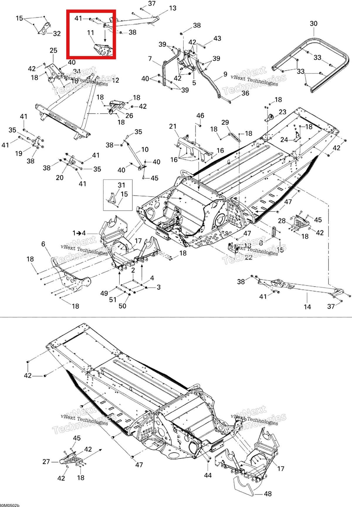Деталь 518324393 на схеме узла 2005 Ski-Doo GSX 380F Frame And Components