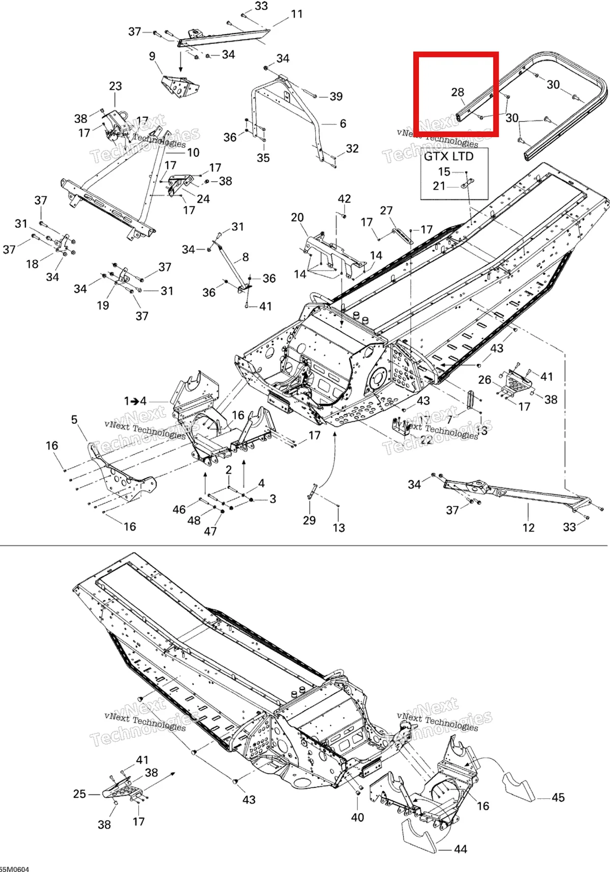 Деталь 518324401 на схеме узла 2006 Ski-Doo GTX 500SS Frame And Components Sport