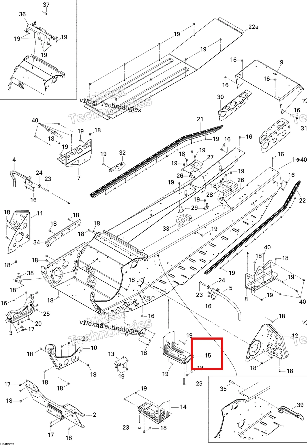 Деталь 518324435 на схеме узла 2009 Ski-Doo GTX Fan Frame