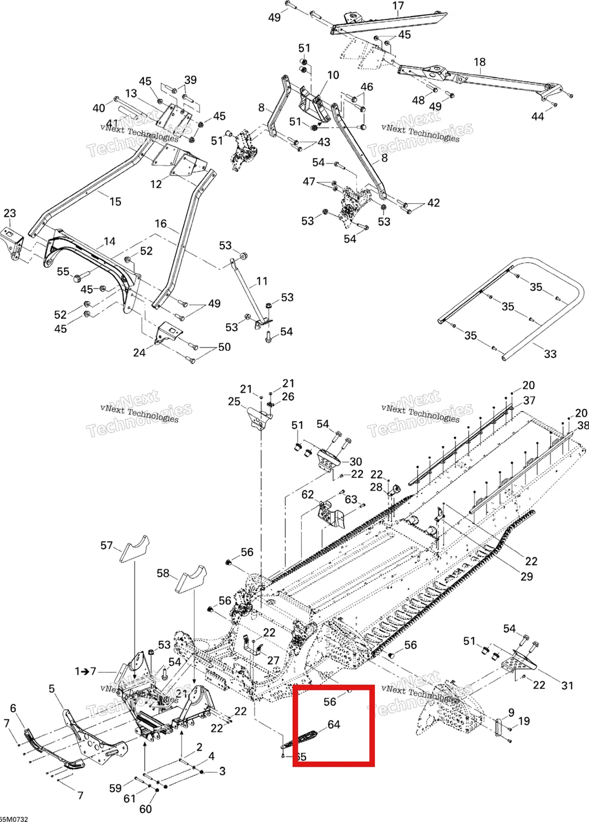 Деталь 518324438 на схеме узла 2007 Ski-Doo Summit Highmark & Highmark X 1000 SDI Frame And Components