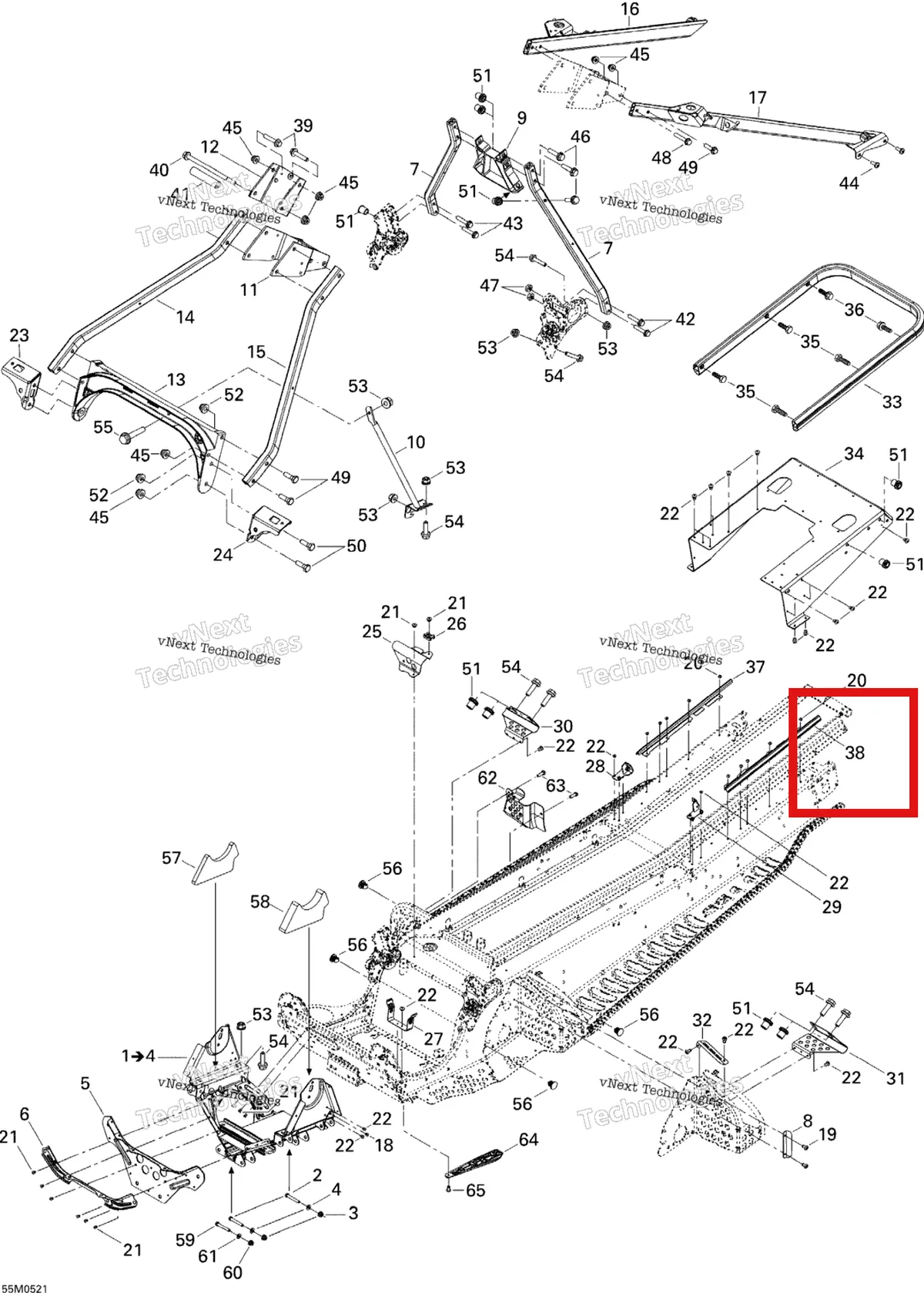 Деталь 518324554 на схеме узла 2005 Ski-Doo Summit 1000 SDI, Highmark & Highmark X Frame And Components