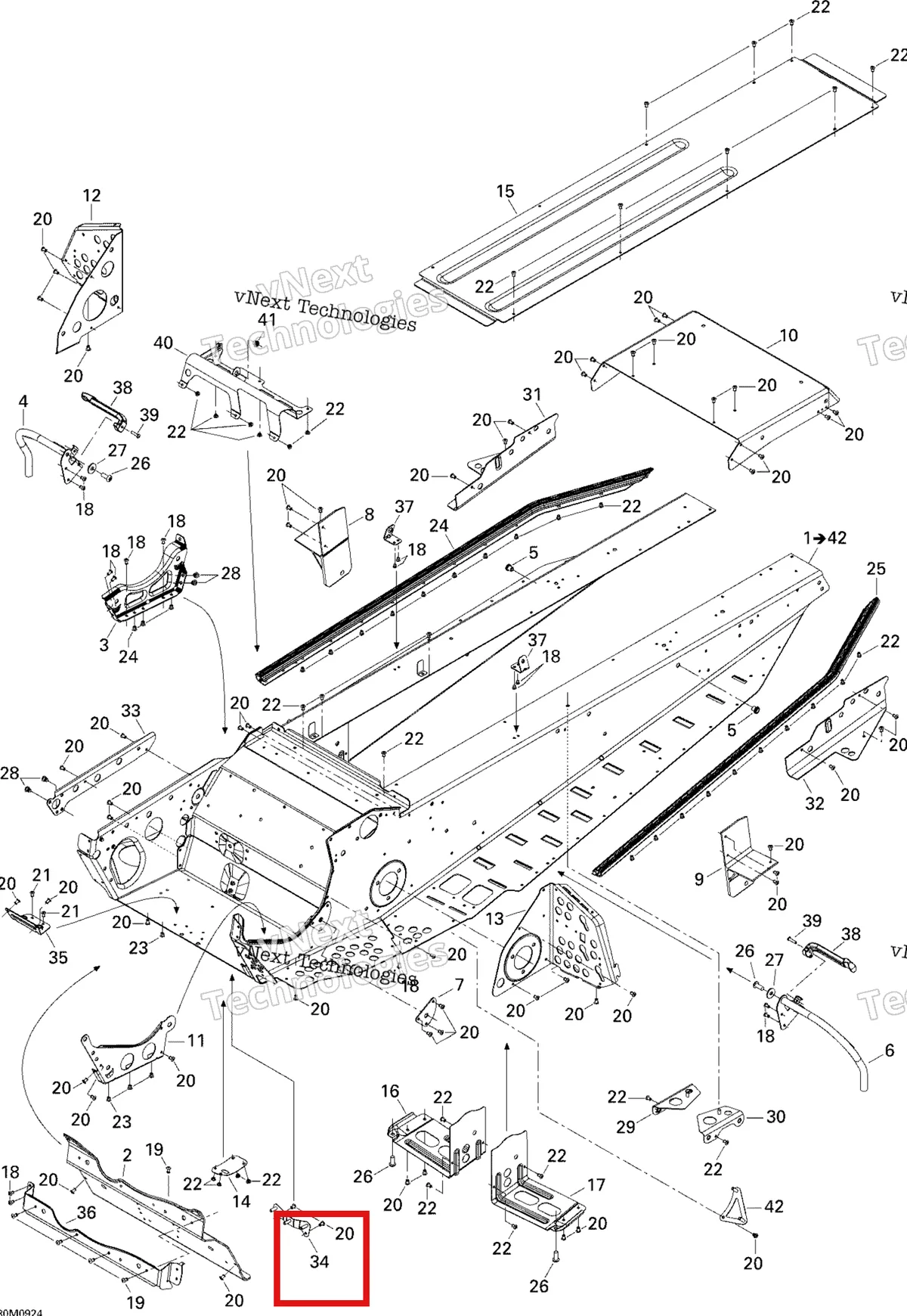Деталь 518324599 (Держатель) на схеме узла 2009 Ski-Doo Skandic Tundra Frame