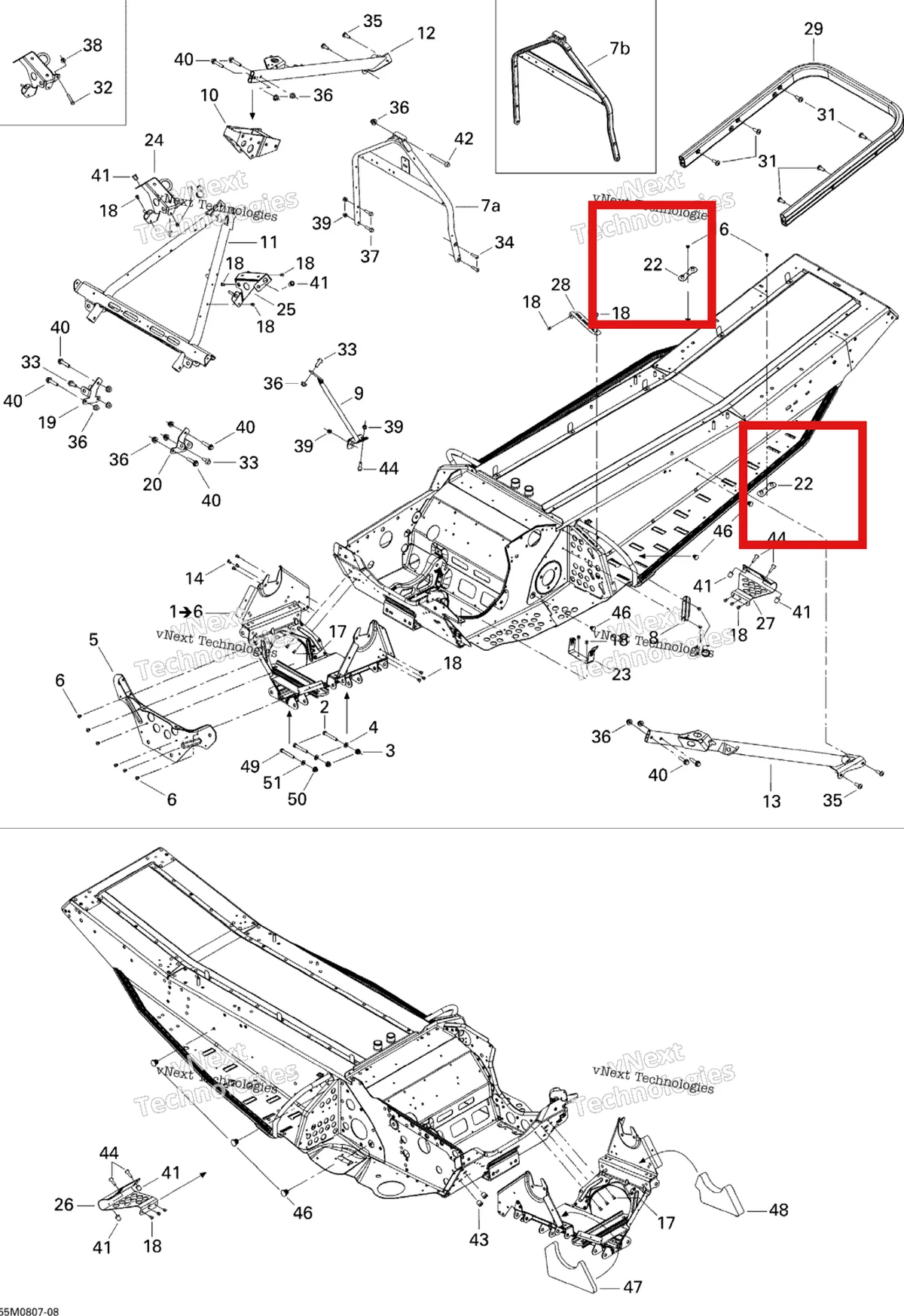 Деталь 518324613 на схеме узла 2008 Ski-Doo GTX LTD 600 HO SDI Frame And Components Ltd