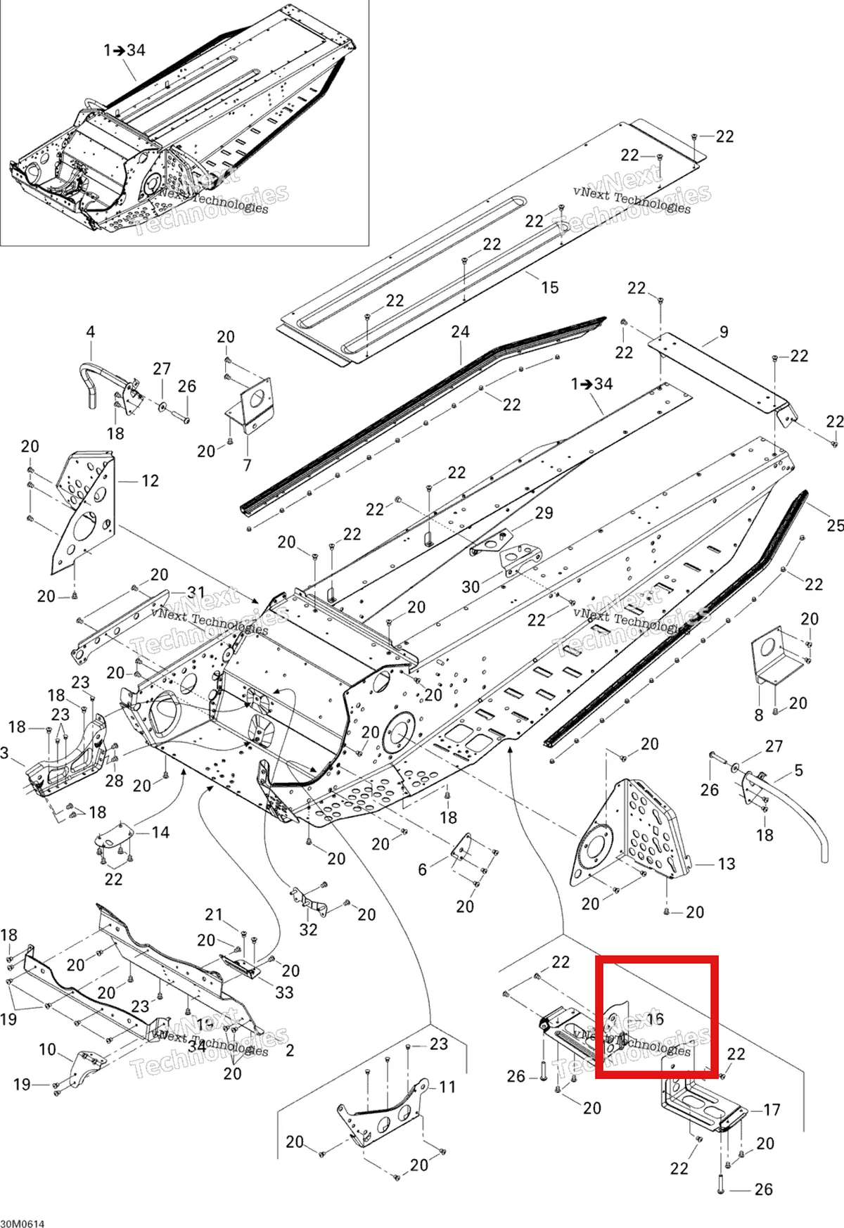 Деталь 518324615 на схеме узла 2006 Ski-Doo Freestyle 300F Frame