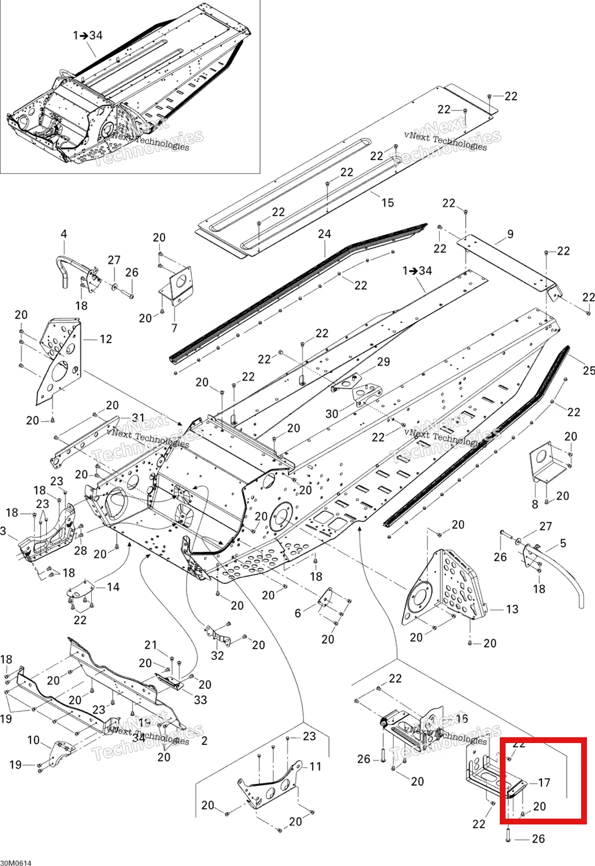 Деталь 518324616 на схеме узла 2006 Ski-Doo Freestyle 300F Frame