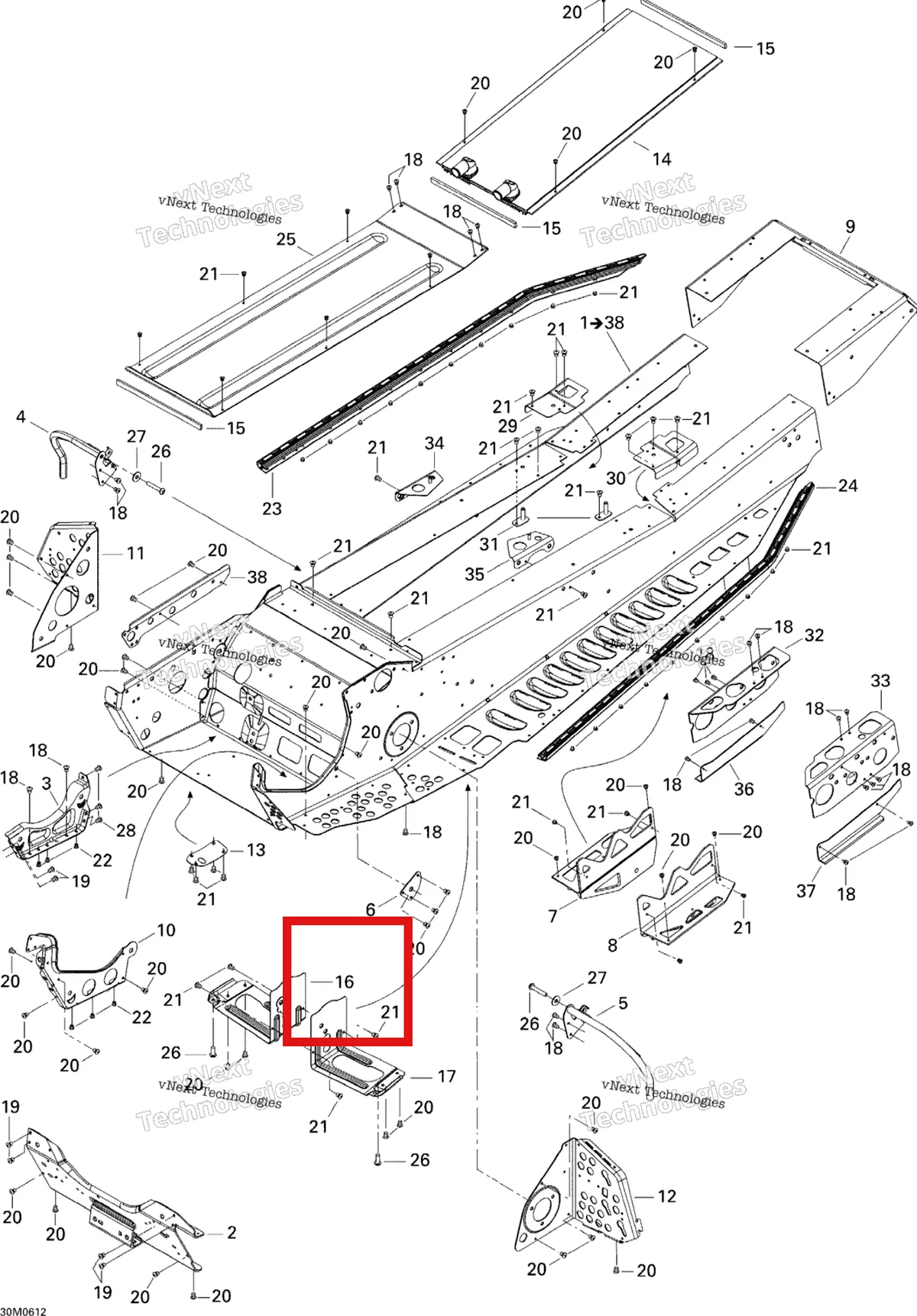 Деталь 518324628 на схеме узла 2006 Ski-Doo Summit 600 HO SDI, Adrenaline Frame 600Ho