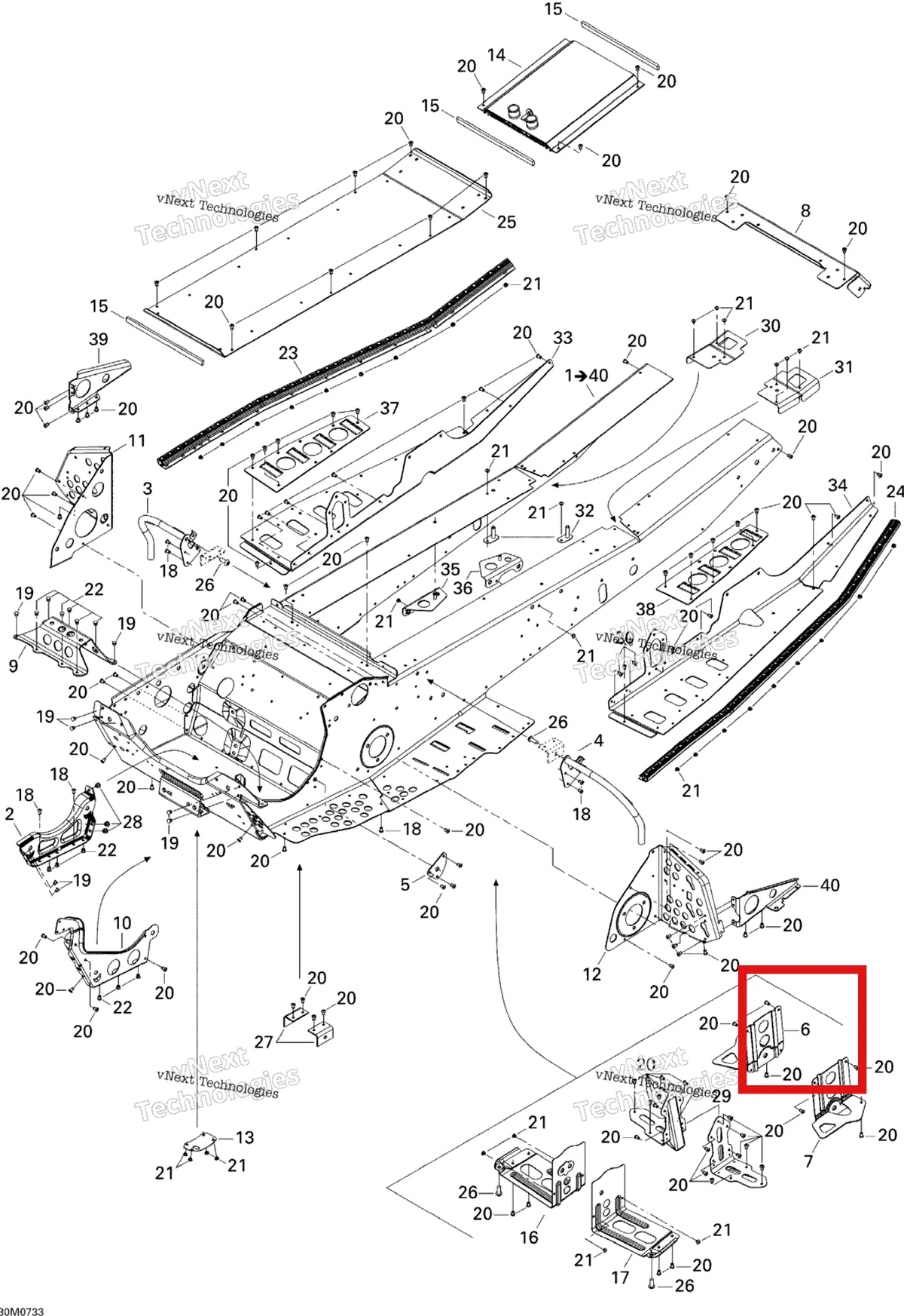 Деталь 518324703 на схеме узла 2007 Ski-Doo MX Z 440X Racing Frame