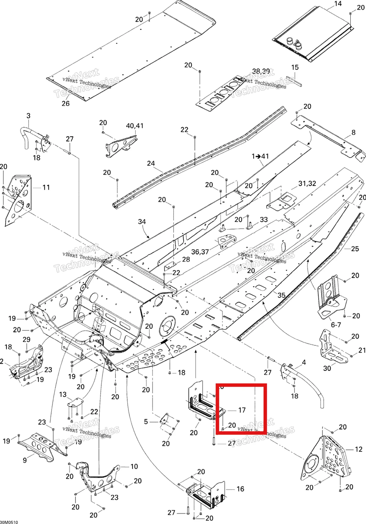 Деталь 518324713 на схеме узла 2006 Ski-Doo MX Z 440 Racing Frame