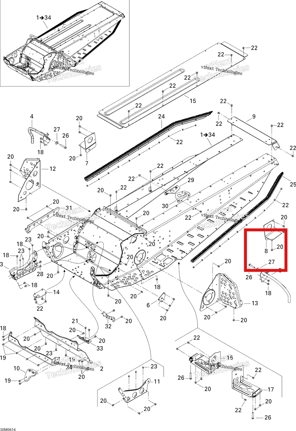 Деталь 518324733 на схеме узла 2006 Ski-Doo Freestyle 300F Frame