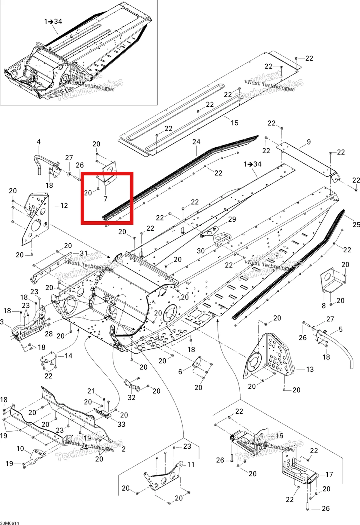 Деталь 518324734 на схеме узла 2006 Ski-Doo Freestyle 300F Frame