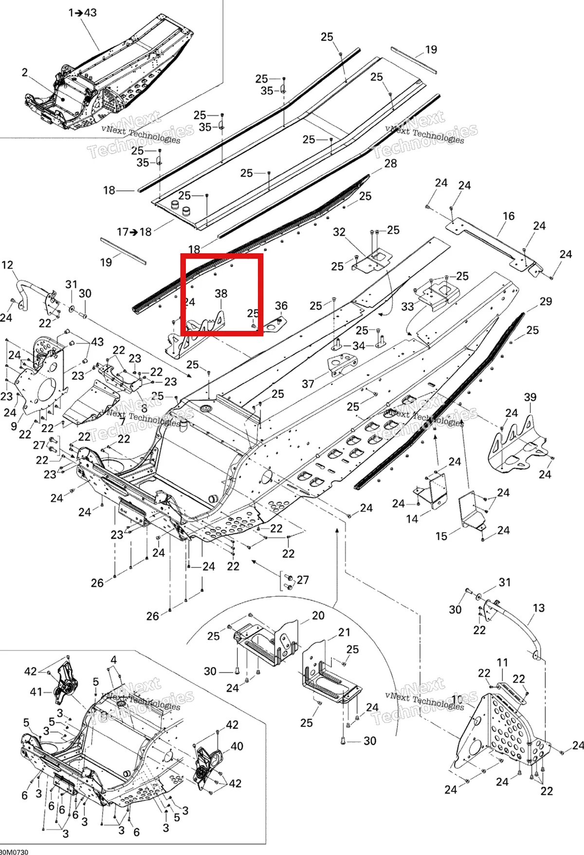 Деталь 518324759 на схеме узла 2007 Ski-Doo MACH Z Adrenaline Frame