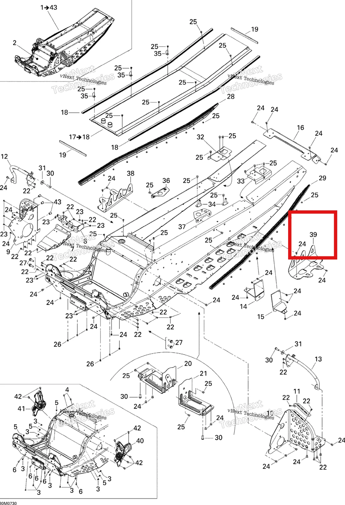 Деталь 518324760 на схеме узла 2007 Ski-Doo MACH Z Adrenaline Frame