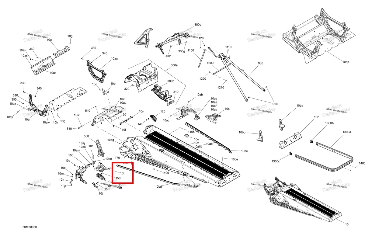 Деталь 518324875 (Деталь Reinforcement Lh) на схеме узла 2020 Ski-Doo EXPEDITION SPORT 550F Frame