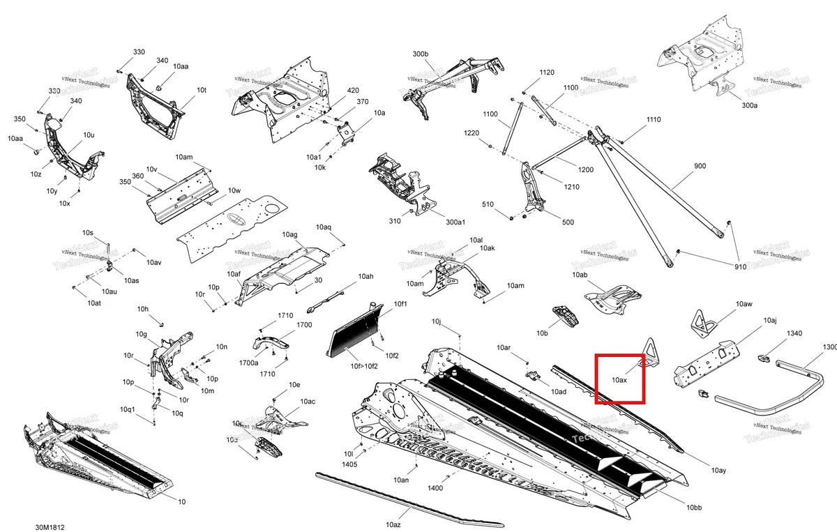 Деталь 518324886 на схеме узла 2018 Ski-Doo MXZ 600 CARB Frame Mxz - 600 Carb