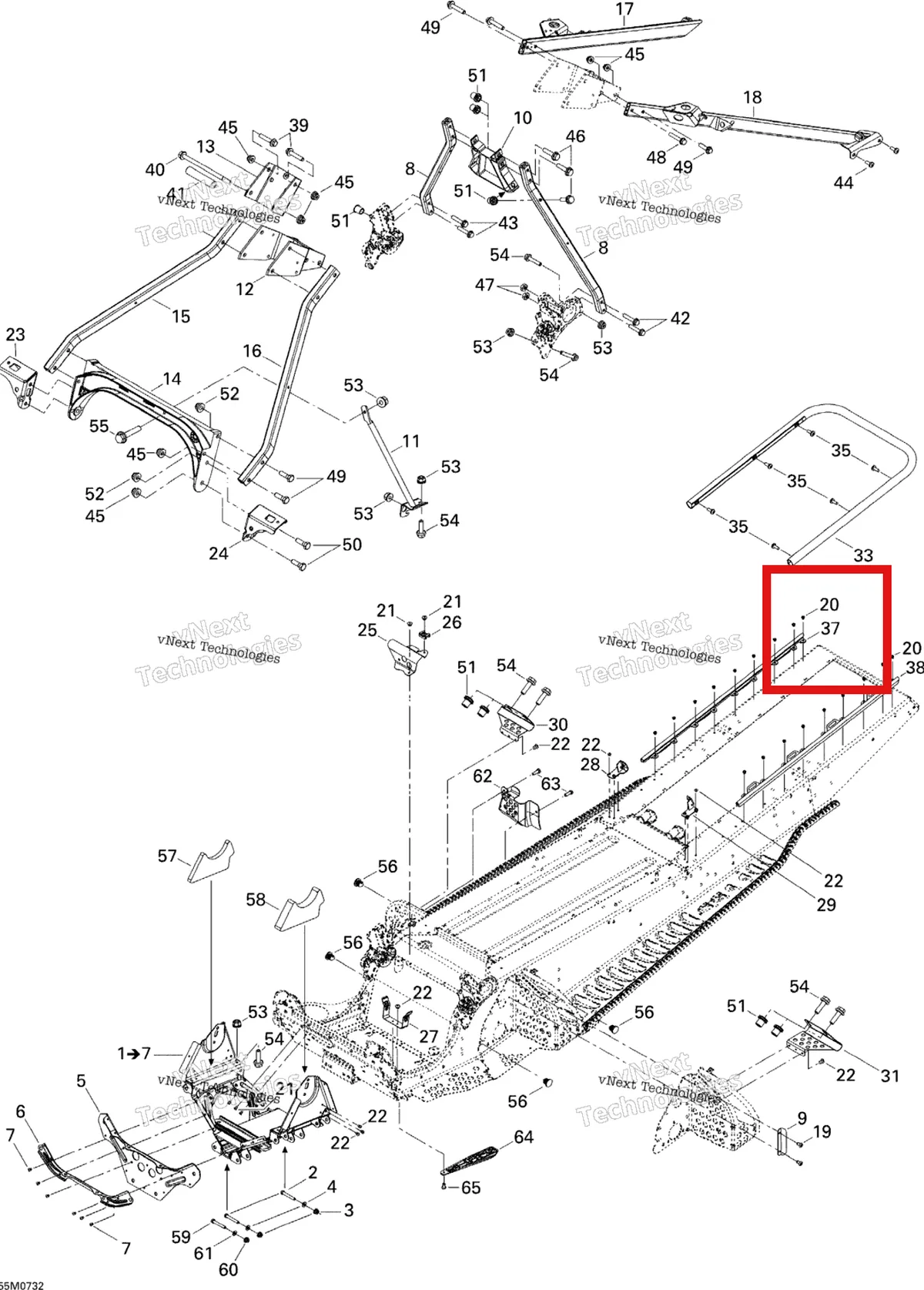 Деталь 518324940 на схеме узла 2007 Ski-Doo Summit Highmark & Highmark X 1000 SDI Frame And Components