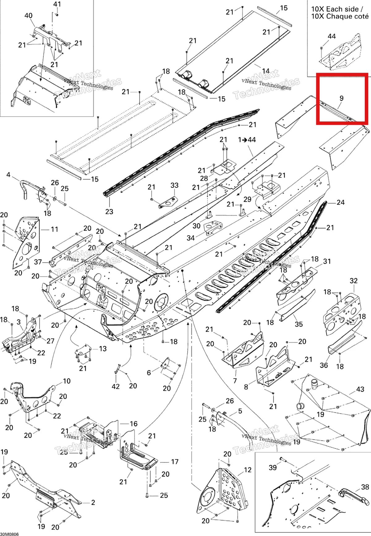 Деталь 518324965 на схеме узла 2008 Ski-Doo Summit Adrenaline 600HO SDI Frame