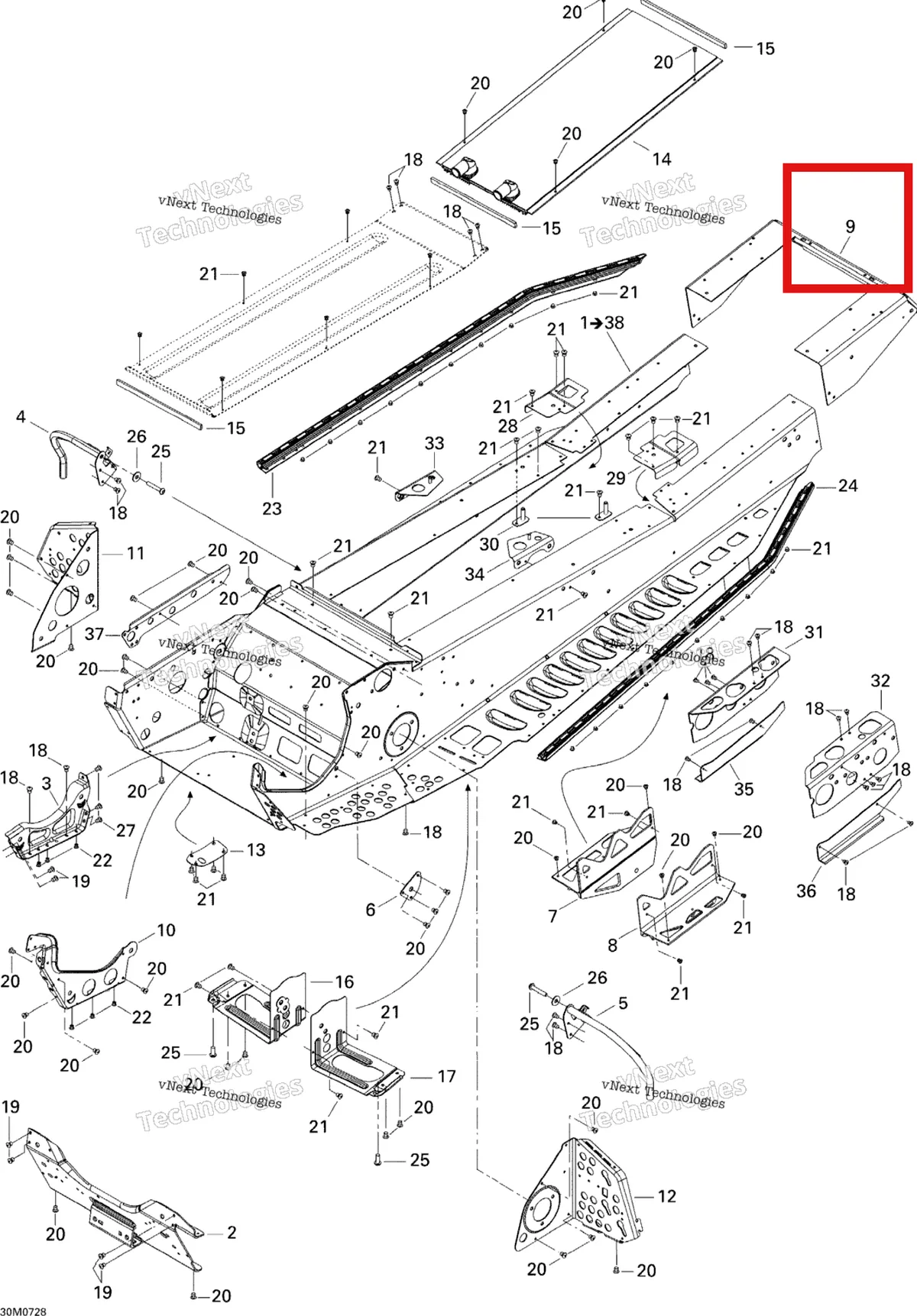 Деталь 518324966 на схеме узла 2007 Ski-Doo Summit X Frame
