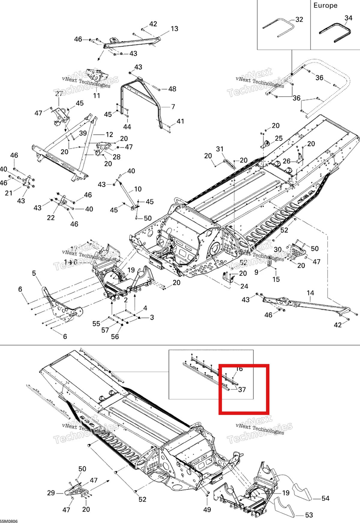 Деталь 518324970 на схеме узла 2008 Ski-Doo Summit Adrenaline 600HO SDI Frame And Components