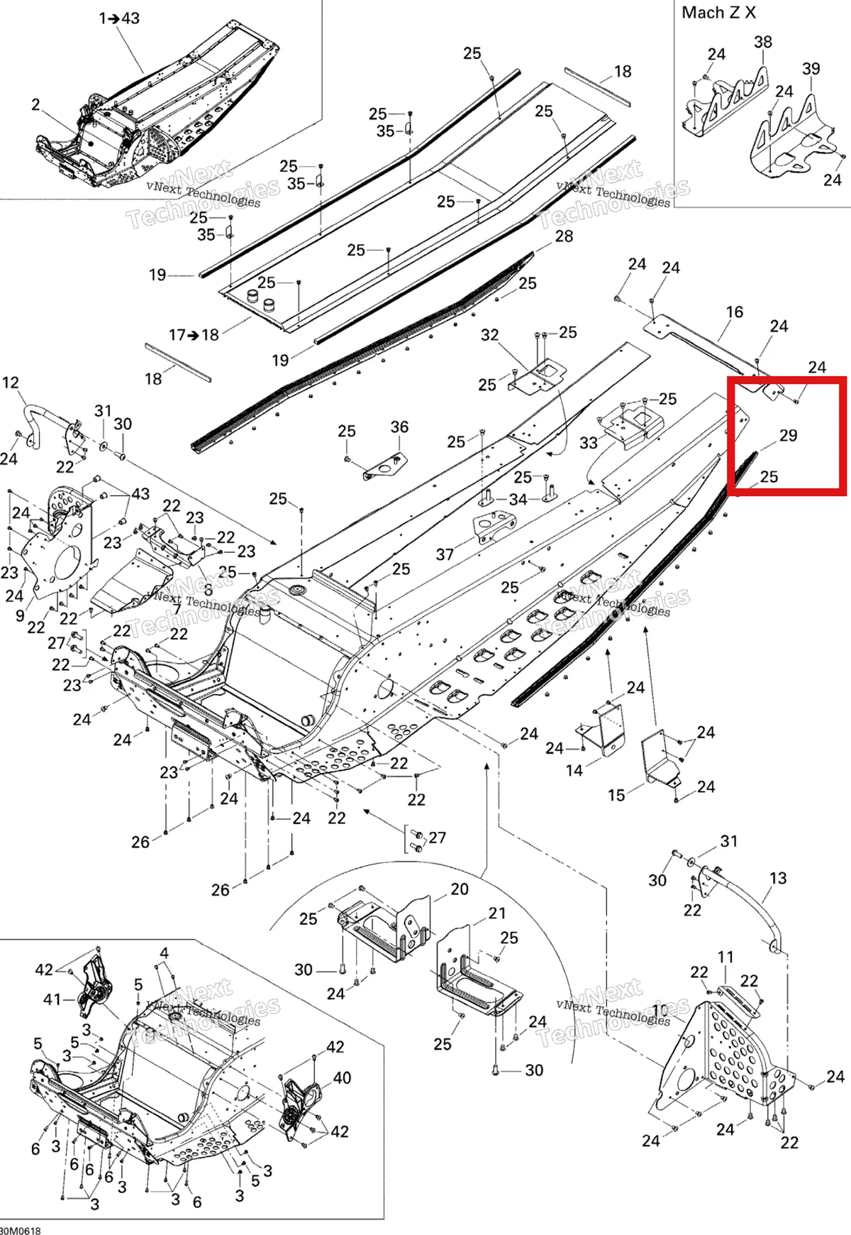 Деталь 518325001 на схеме узла 2006 Ski-Doo Mach Z 1000 SDI Adrenaline & X Frame